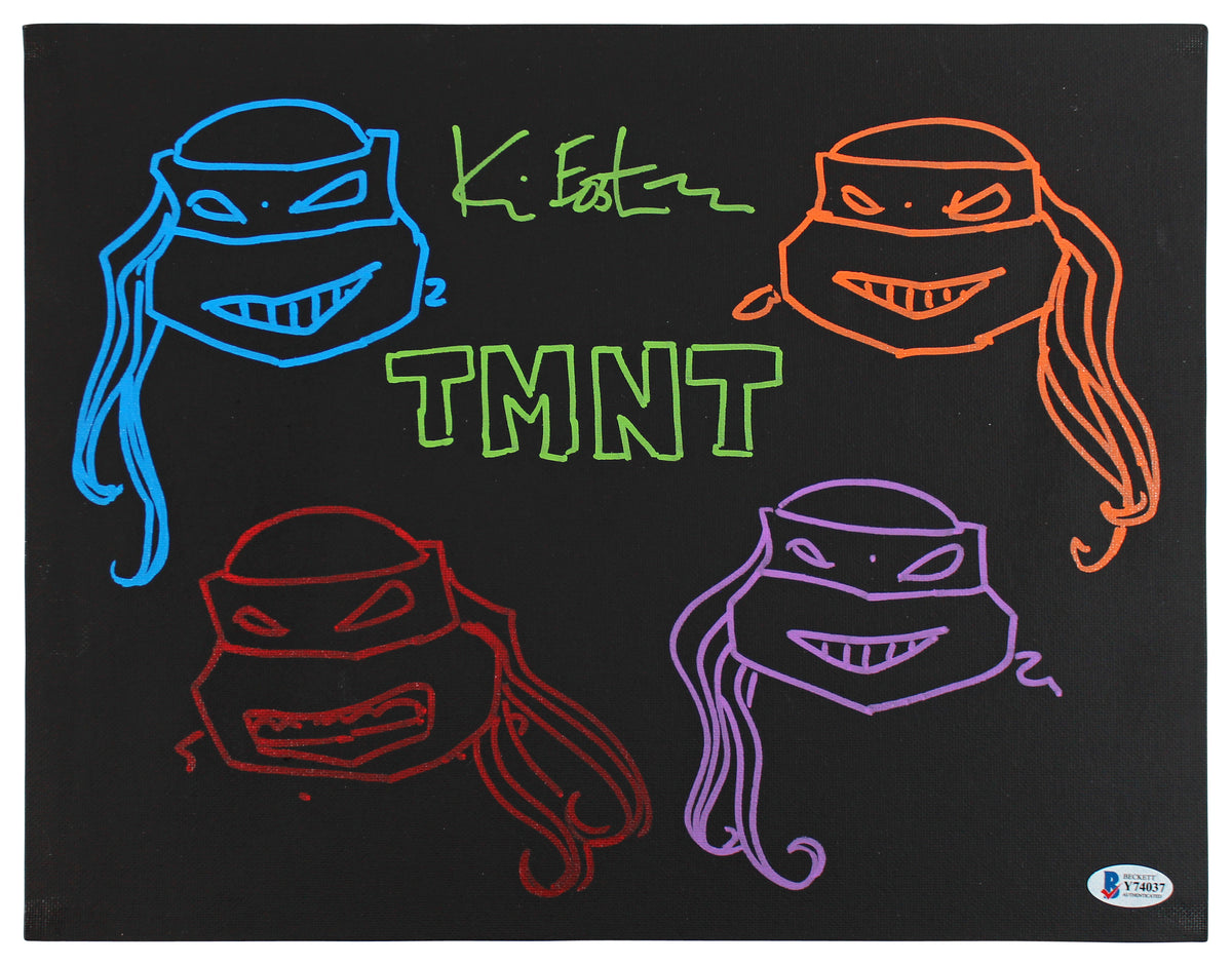Kevin Eastman Teenage Mutant Ninja Turtles Signed 11x14 Canvas w/ Sketches BAS