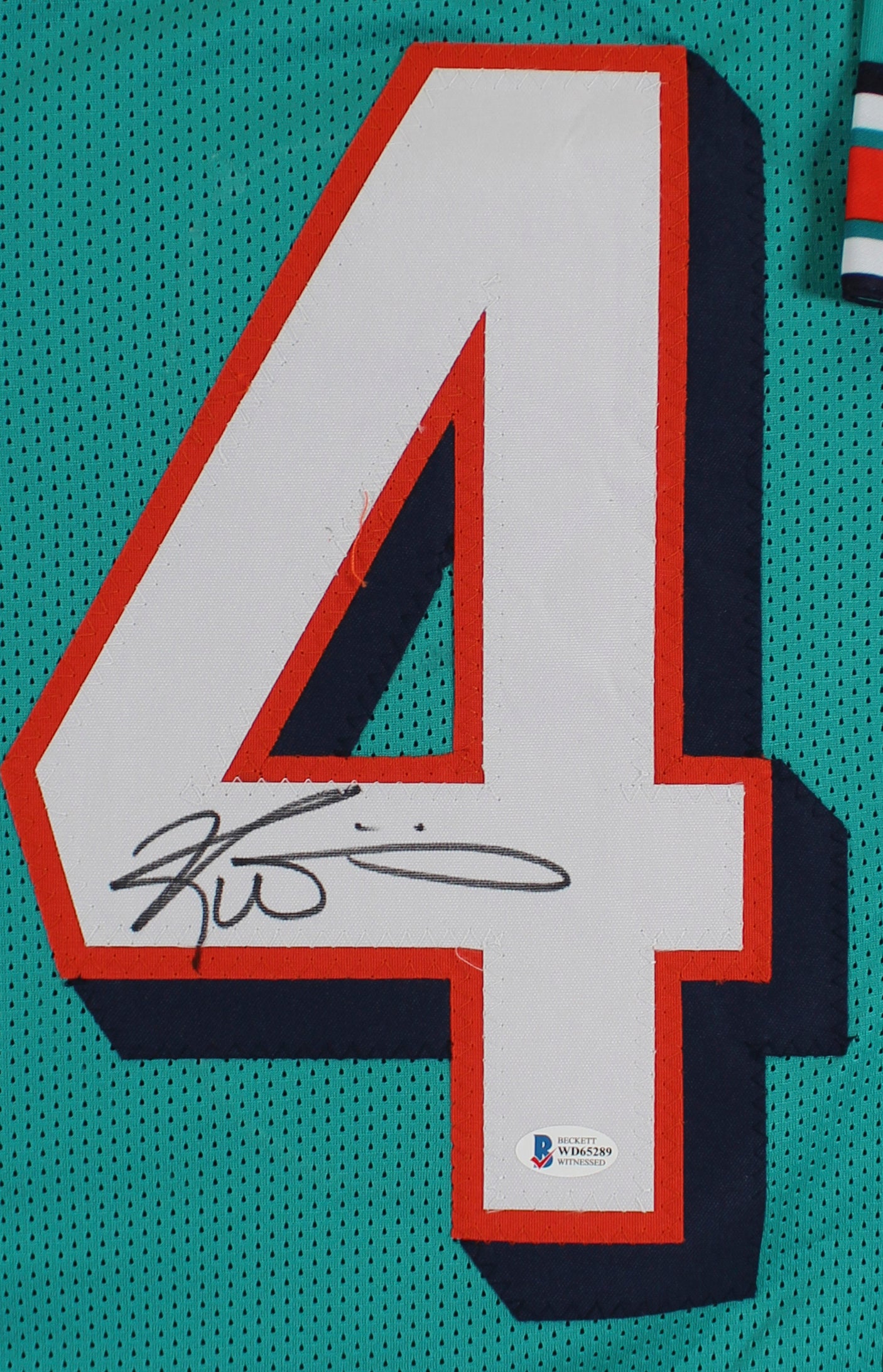 Ricky Williams Authentic Signed Teal Pro Style Jersey Autographed BAS Witnessed