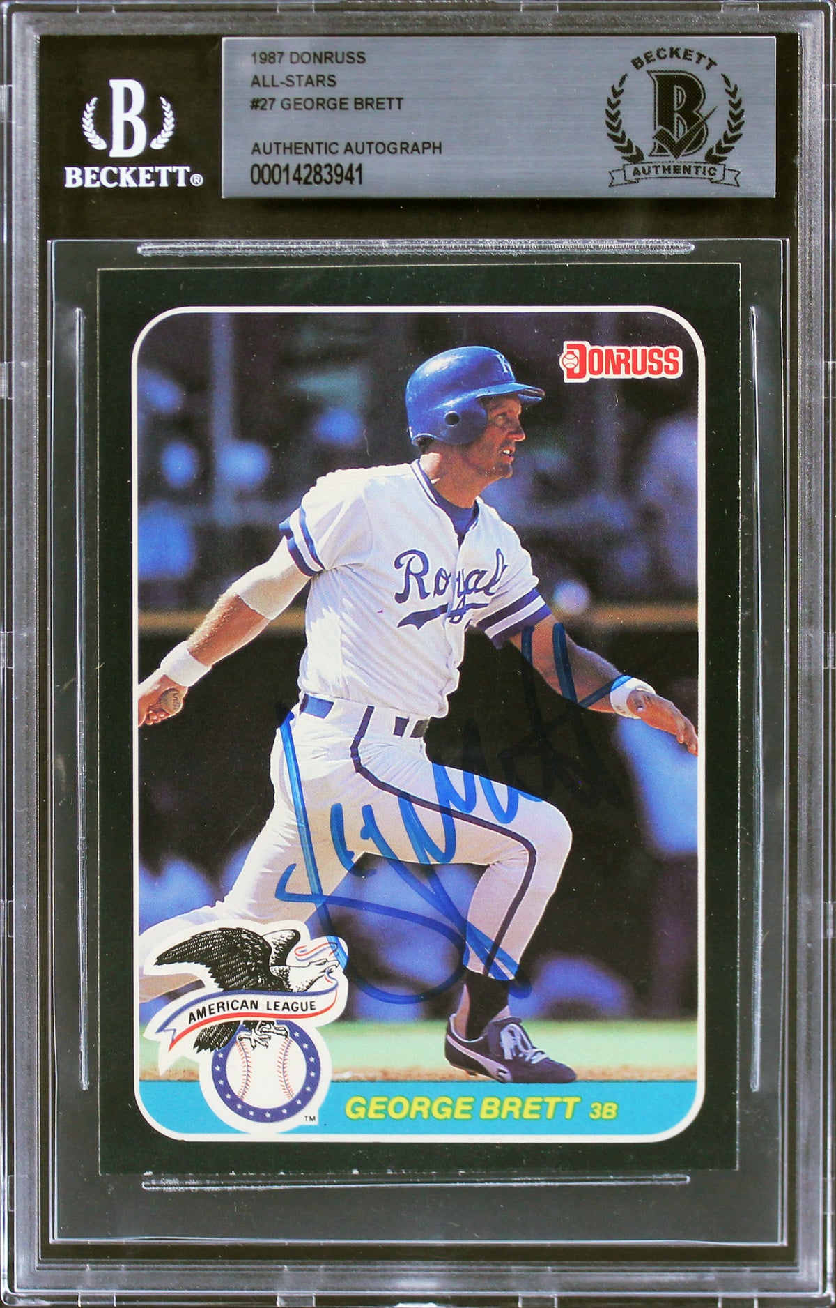 Royals George Brett Authentic Signed 1987 Donruss All-Stars #27 Card BAS Slabbed
