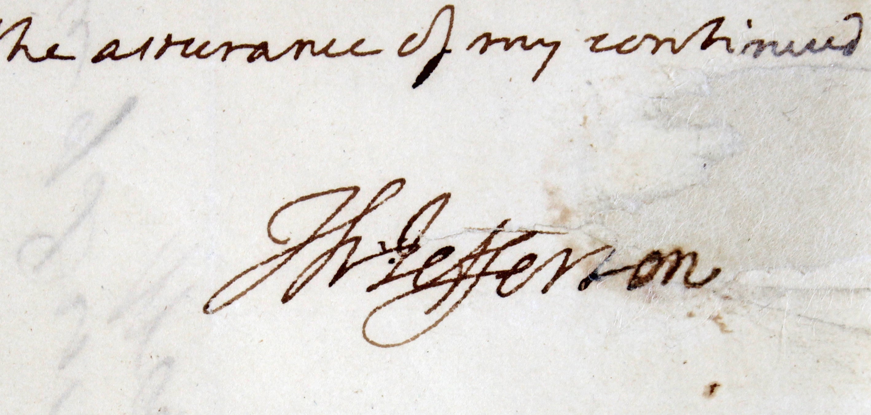 Thomas Jefferson Authentic Signed 7.625x10 Polygraph Letter BAS #AA03517