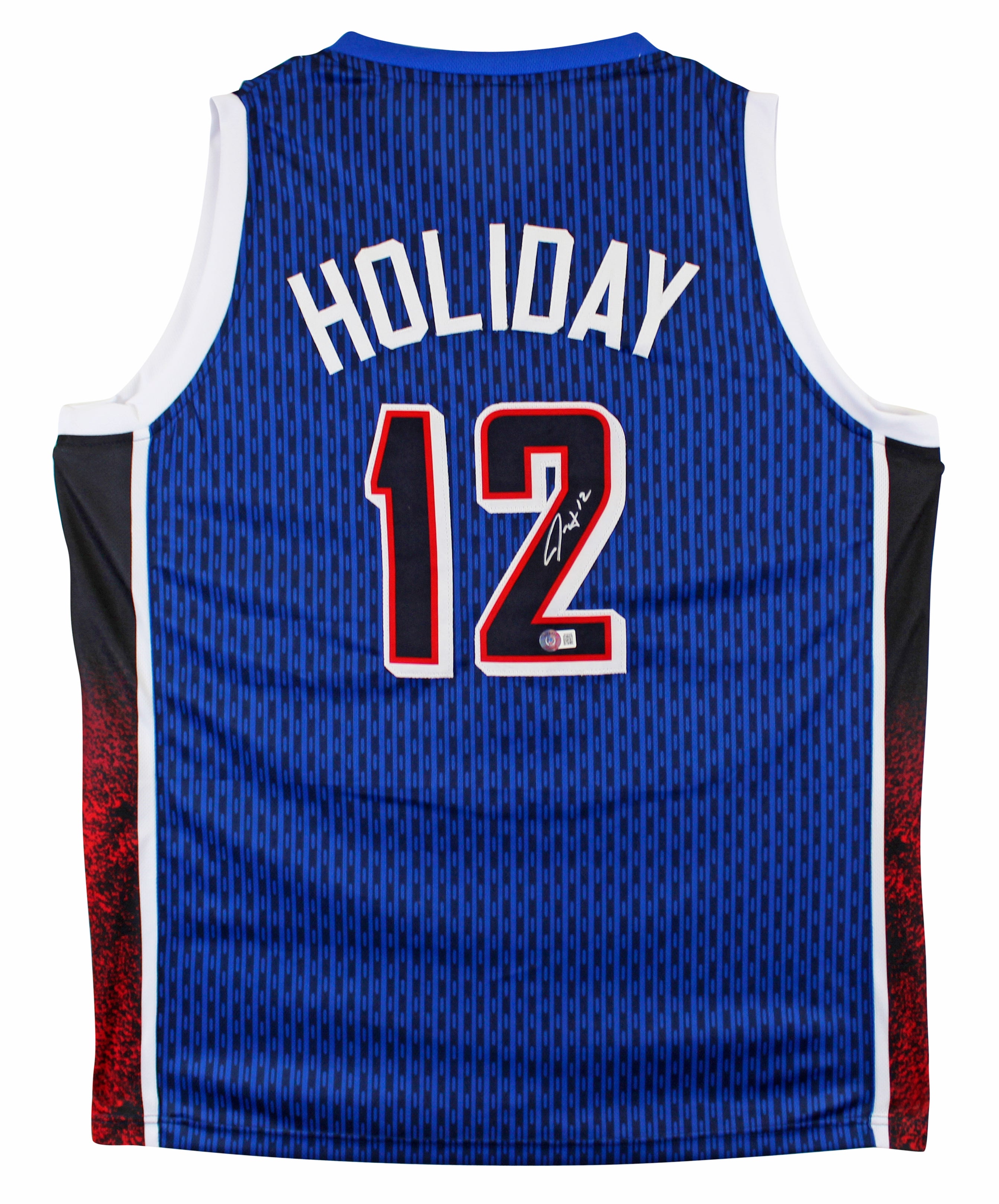 Jrue Holiday Team USA Authentic Signed Navy Pro Style Jersey BAS Witnessed