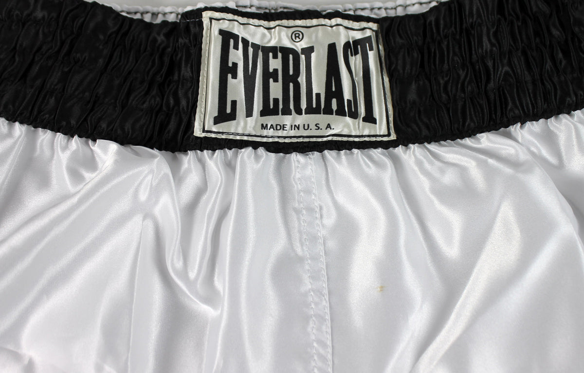 Muhammad Ali & Leon Spinks Authentic Signed Everlast Boxing Trunks BAS #A87594