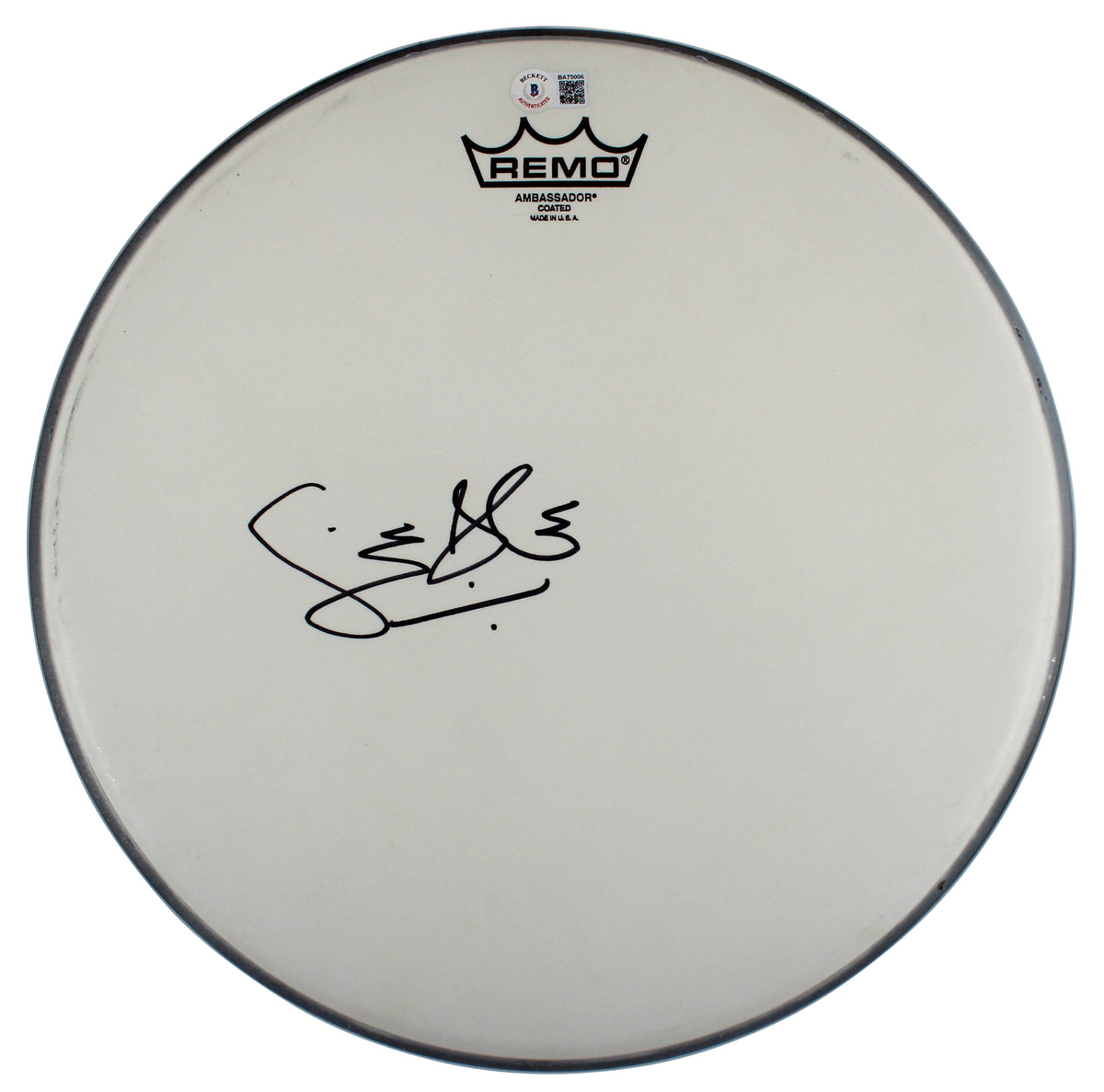 Ginger Baker Cream Authentic Signed 14 Inch White Remo Drum Head BAS #BA75006