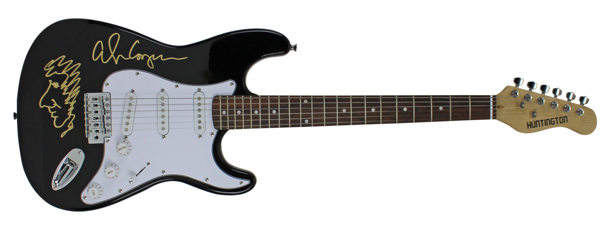 Alice Cooper Signed Black Electric Guitar w/ Self Portrait Sketch BAS #WC91080