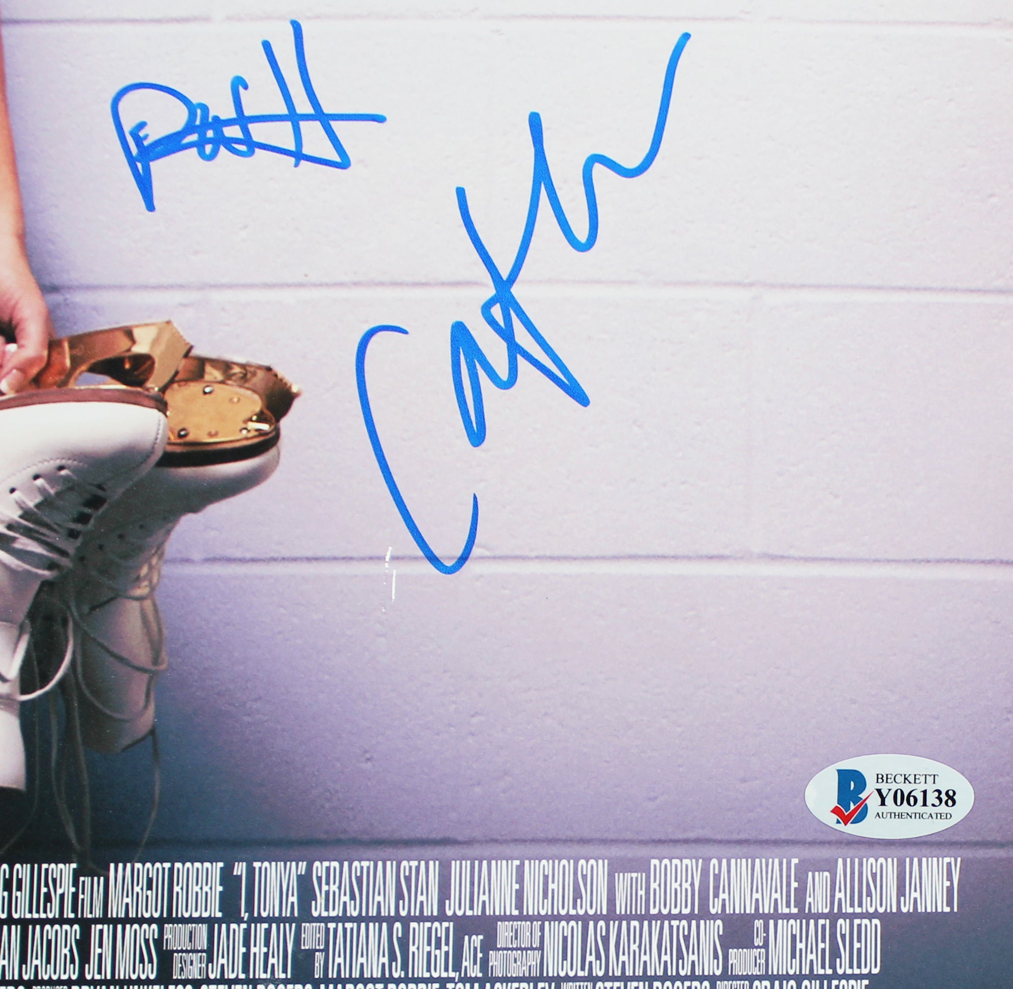 I, Tonya Paul Walter Hauser & Caitlin Carver Signed 12x18 Photo BAS #Y06138