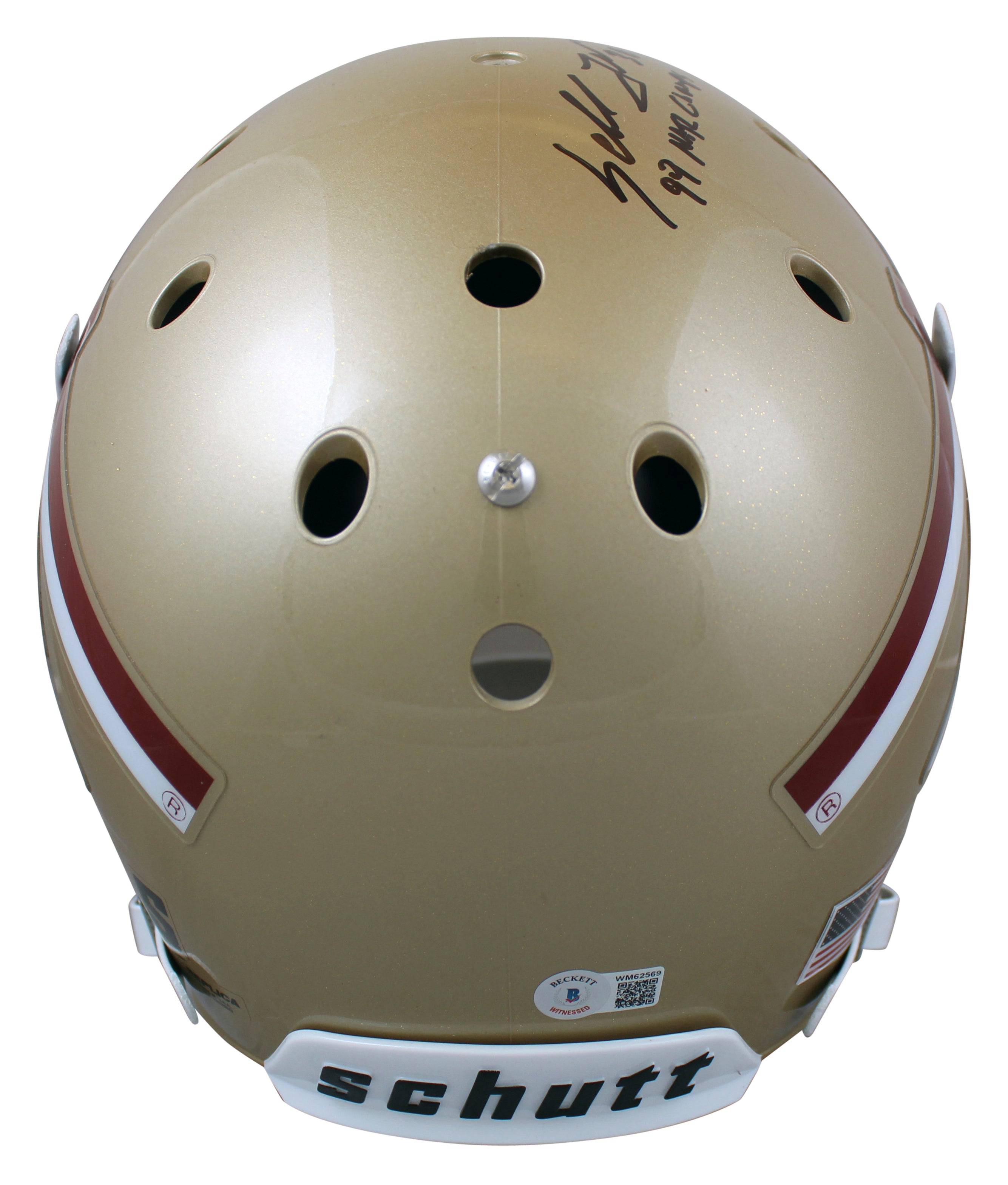 FSU Sebastian Janikowski "3x Insc" Signed Schutt Full Size Rep Helmet BAS Wit