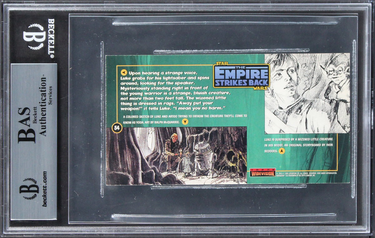 Mark Hamill "Best Wishes" Signed 2.5x4.85 1995 Widevision #54 Card BAS Slabbed