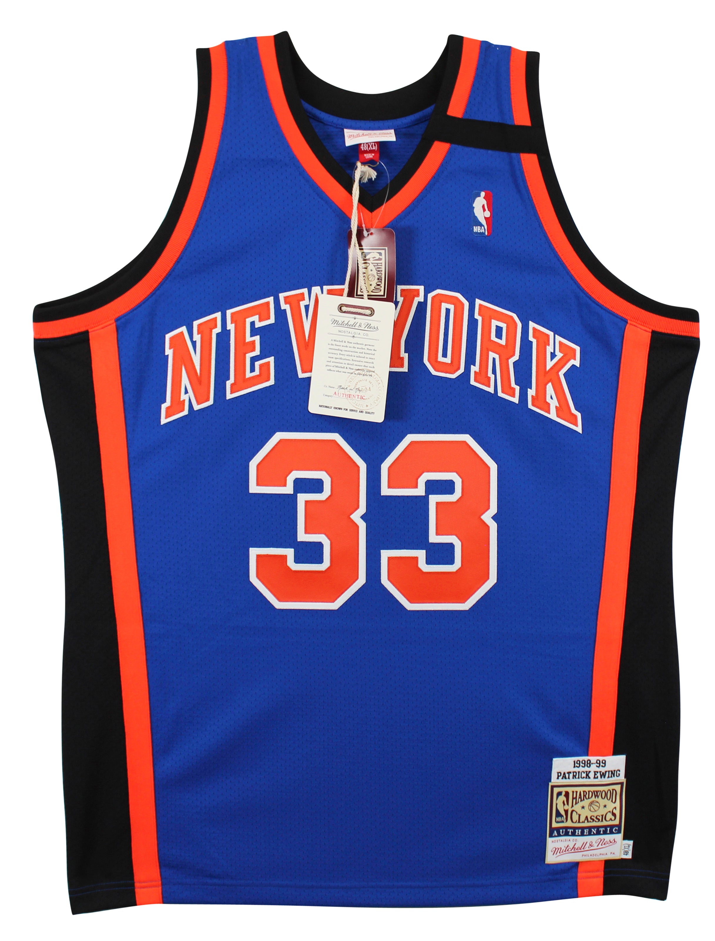 Knicks Patrick Ewing Signed Blue M&N 1998-99 HWC Authentic Jersey BAS #1W470531