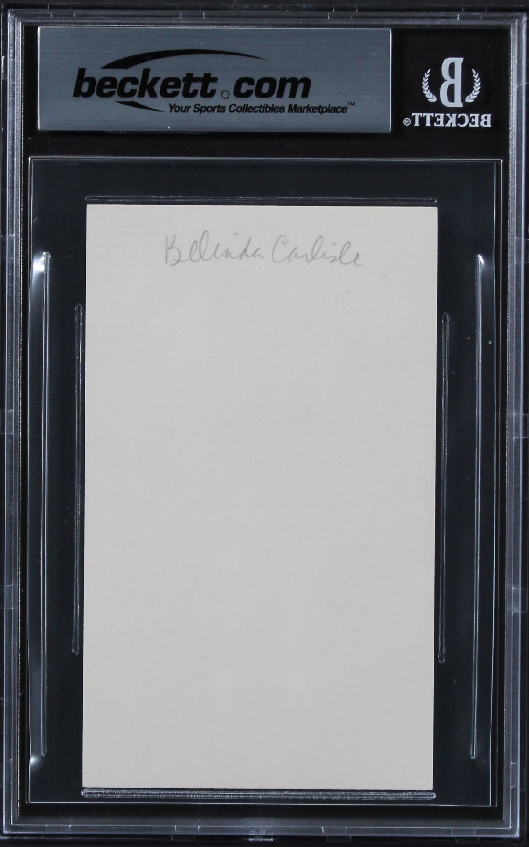 Belinda Carlisle The Go-Go's Authentic Signed 3x5 Index Card BAS Slabbed