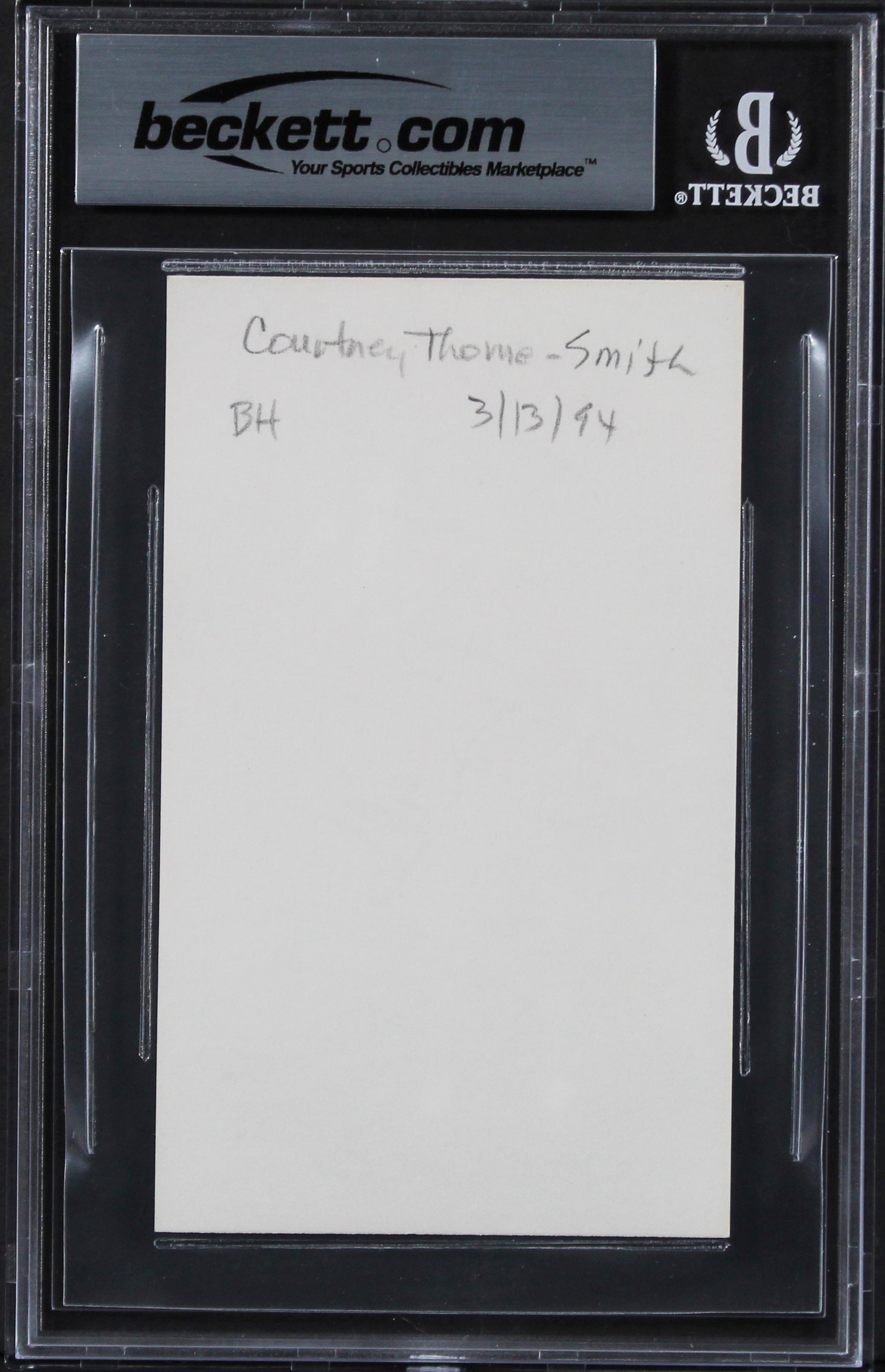 Courtney Thorne-Smith Melrose Place Authentic Signed 3x5 Index Card BAS Slabbed