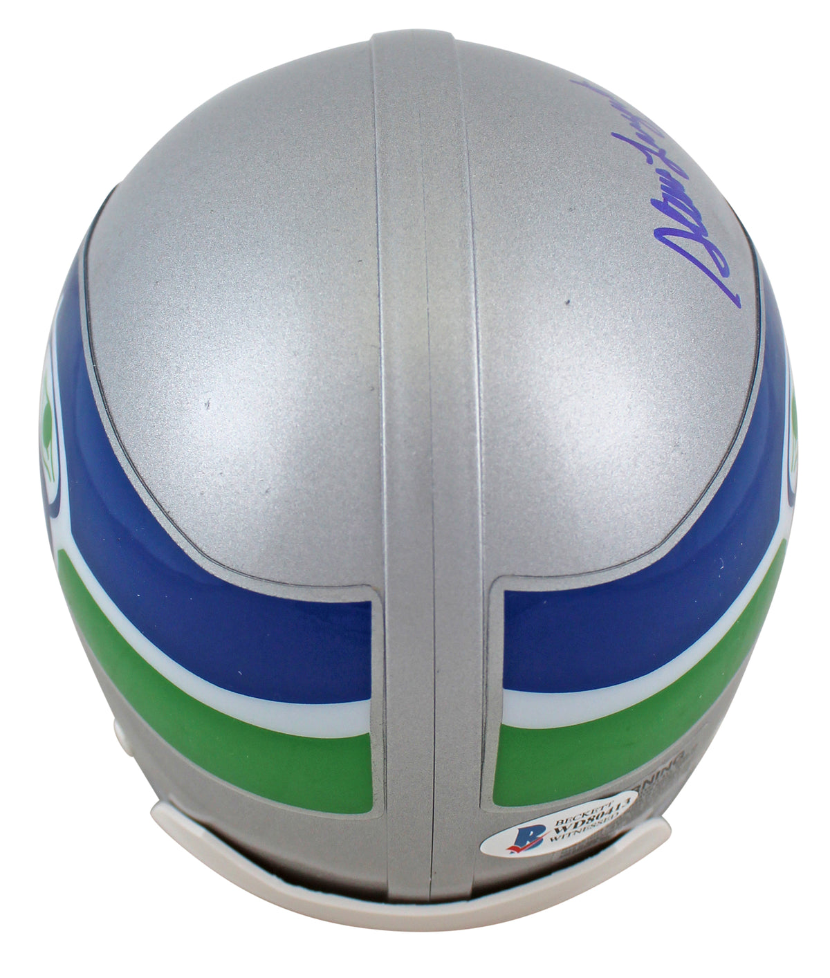 Seahawks Steve Largent "HOF 95" Signed 83-01 Throwback Rep Mini Helmet BAS Wit