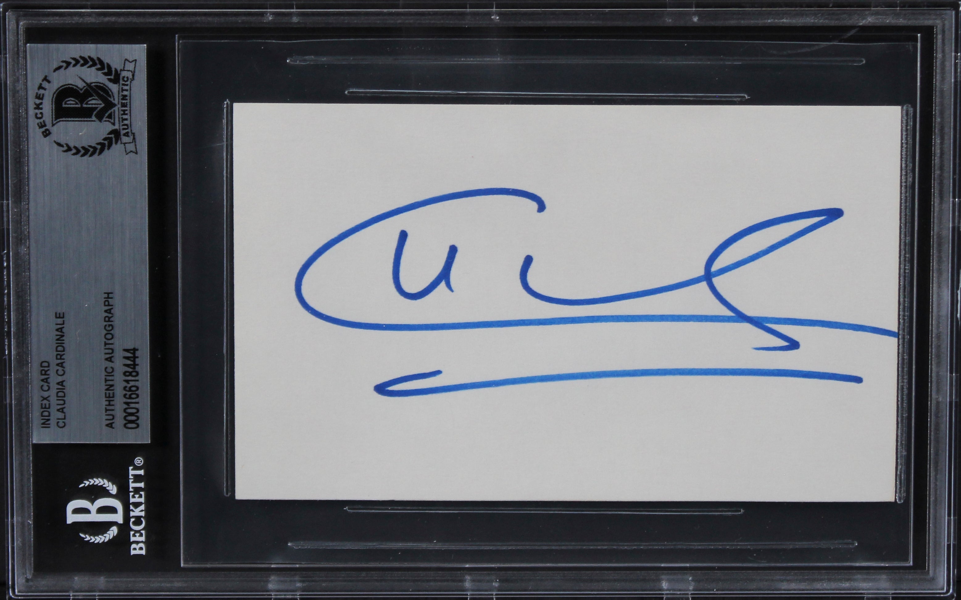 Claudia Cardinale Once Upon a Time in the West Signed 3x5 Index Card BAS Slab 2