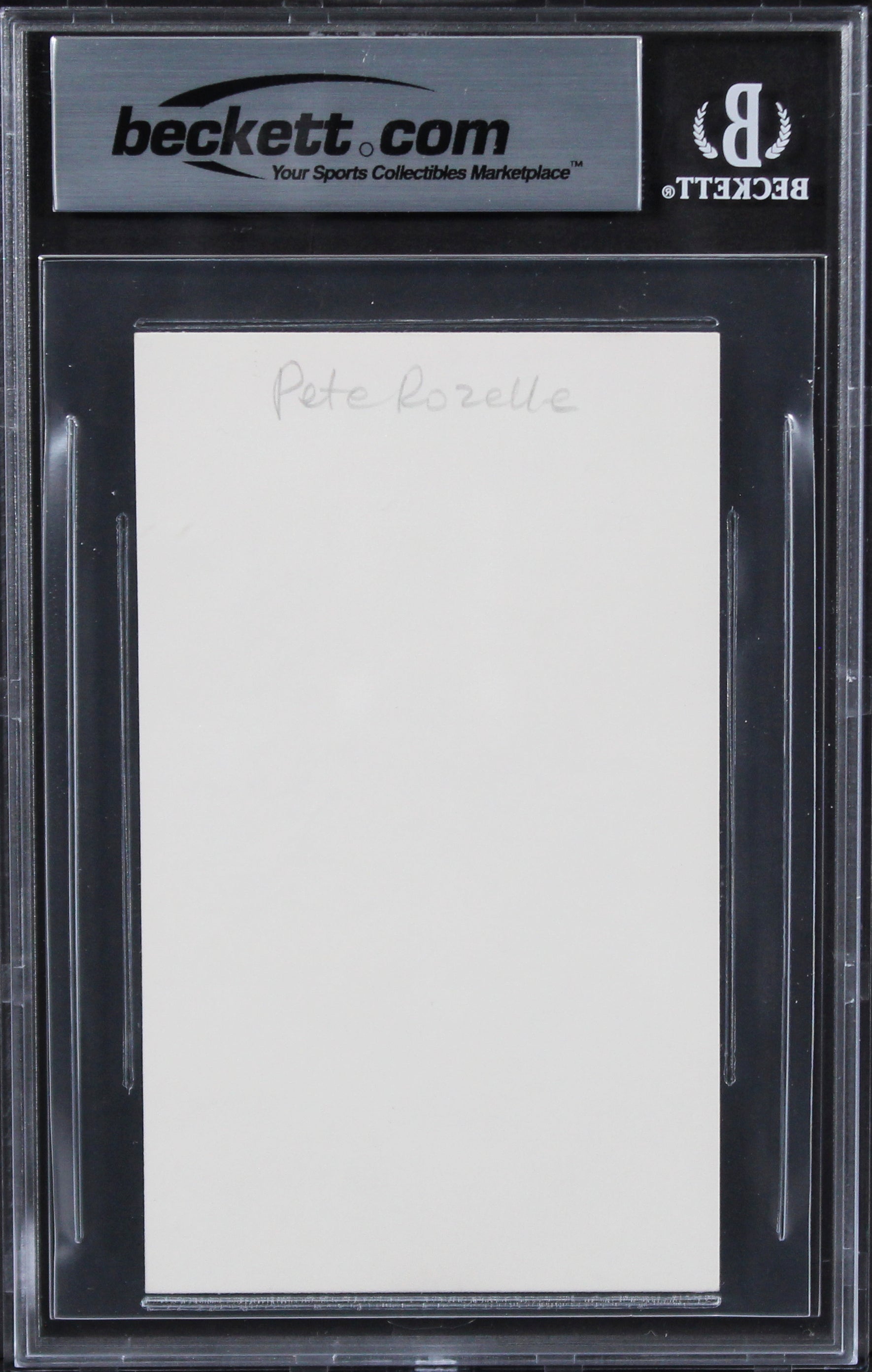 Pete Rozelle NFL Commissioner Authentic Signed 3x5 Index Card BAS Slabbed