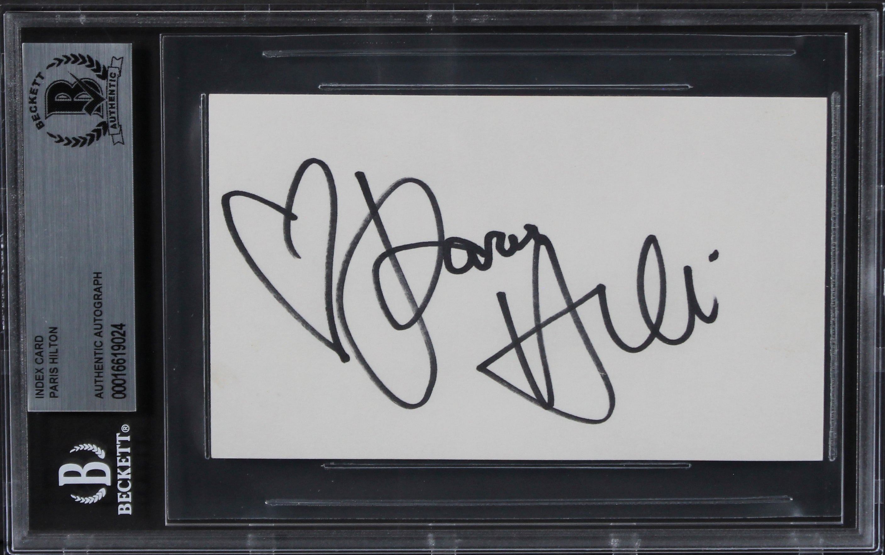 Paris Hilton The Simple Life Authentic Signed 3x5 Index Card BAS Slabbed