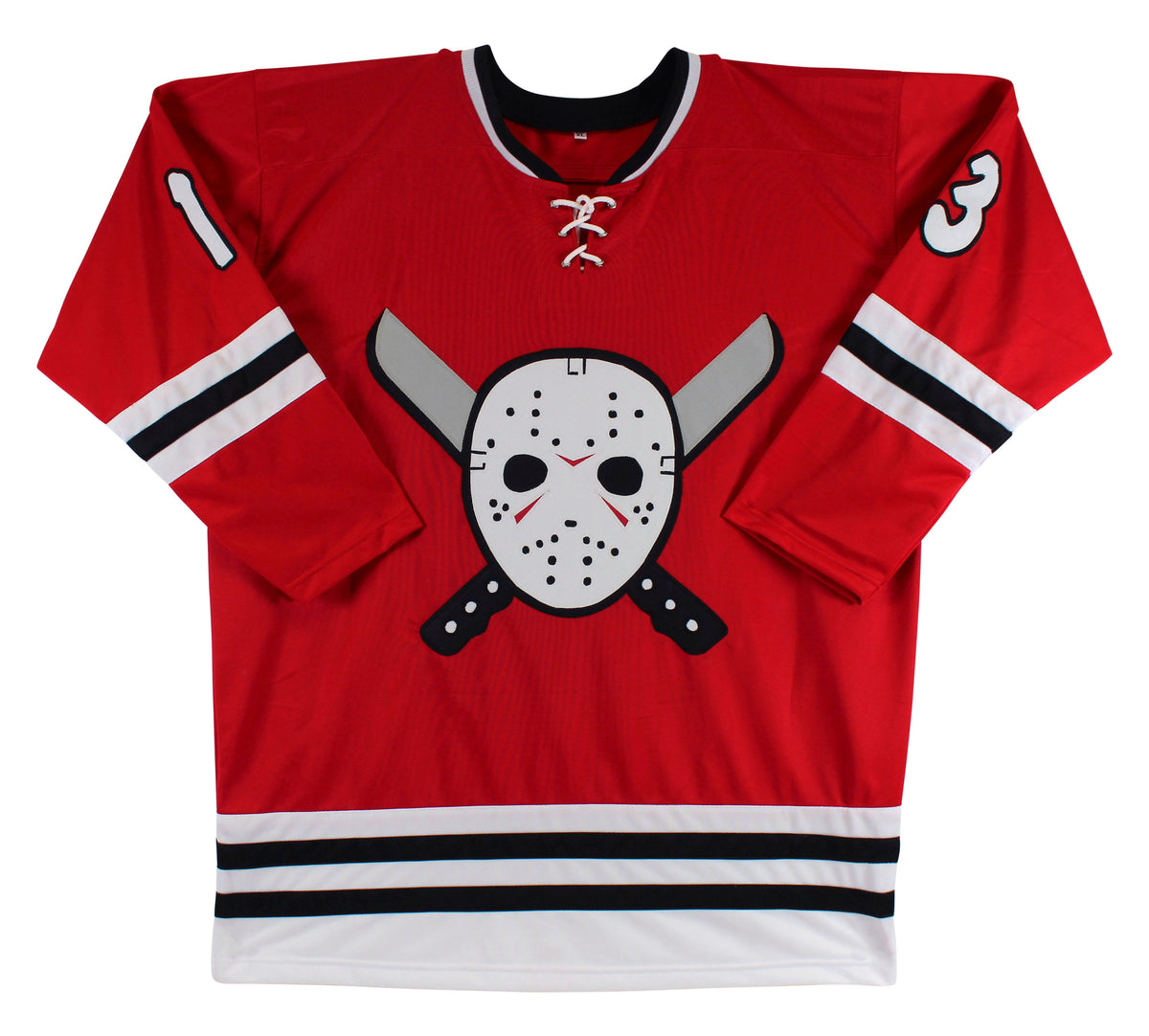 Ari Lehman "Crystal Lake Killer" Signed Red Jason Voorhees Hockey Jersey BAS Wit