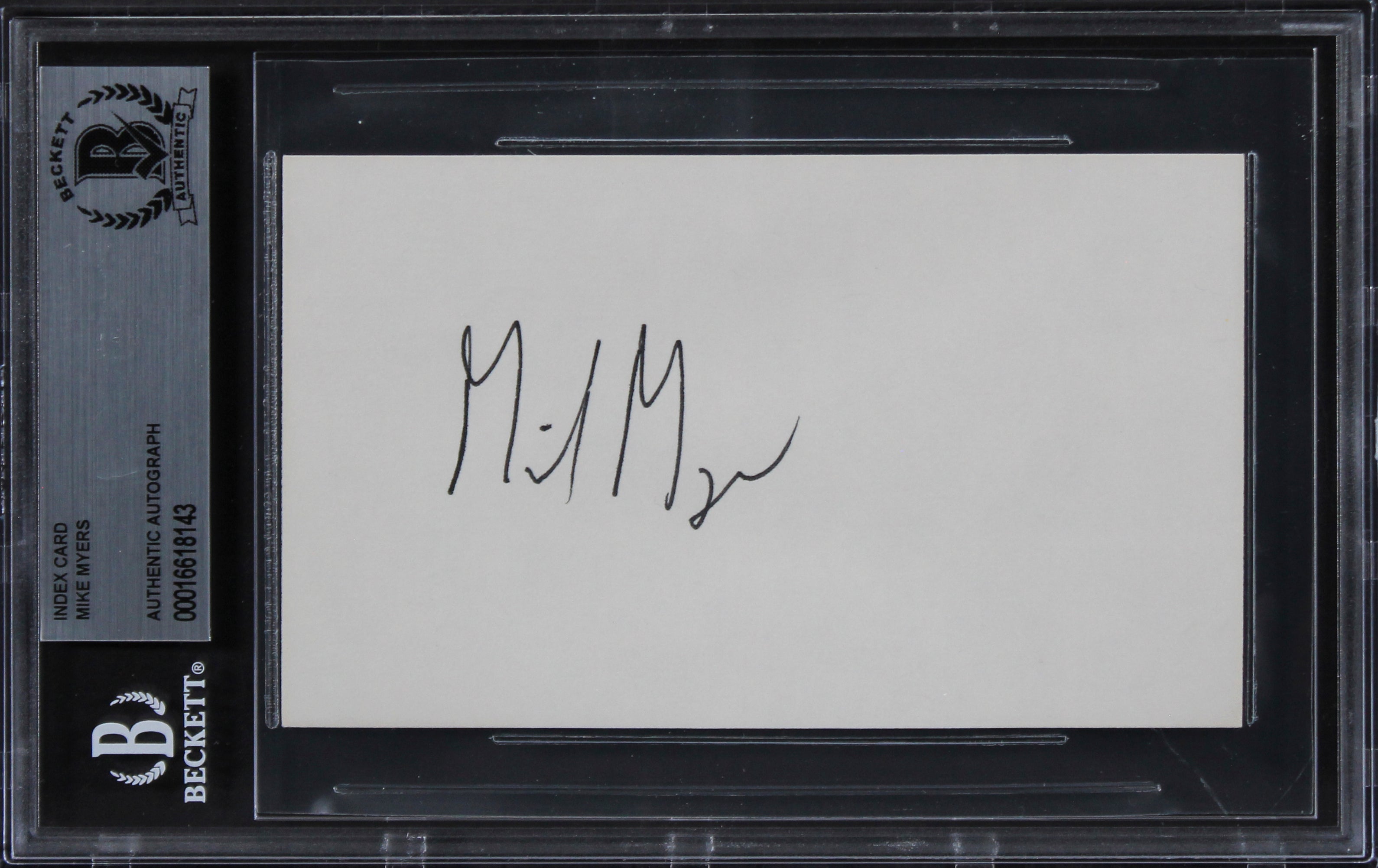 Mike Myers Austin Powers Authentic Signed 3x5 Index Card BAS Slabbed 2