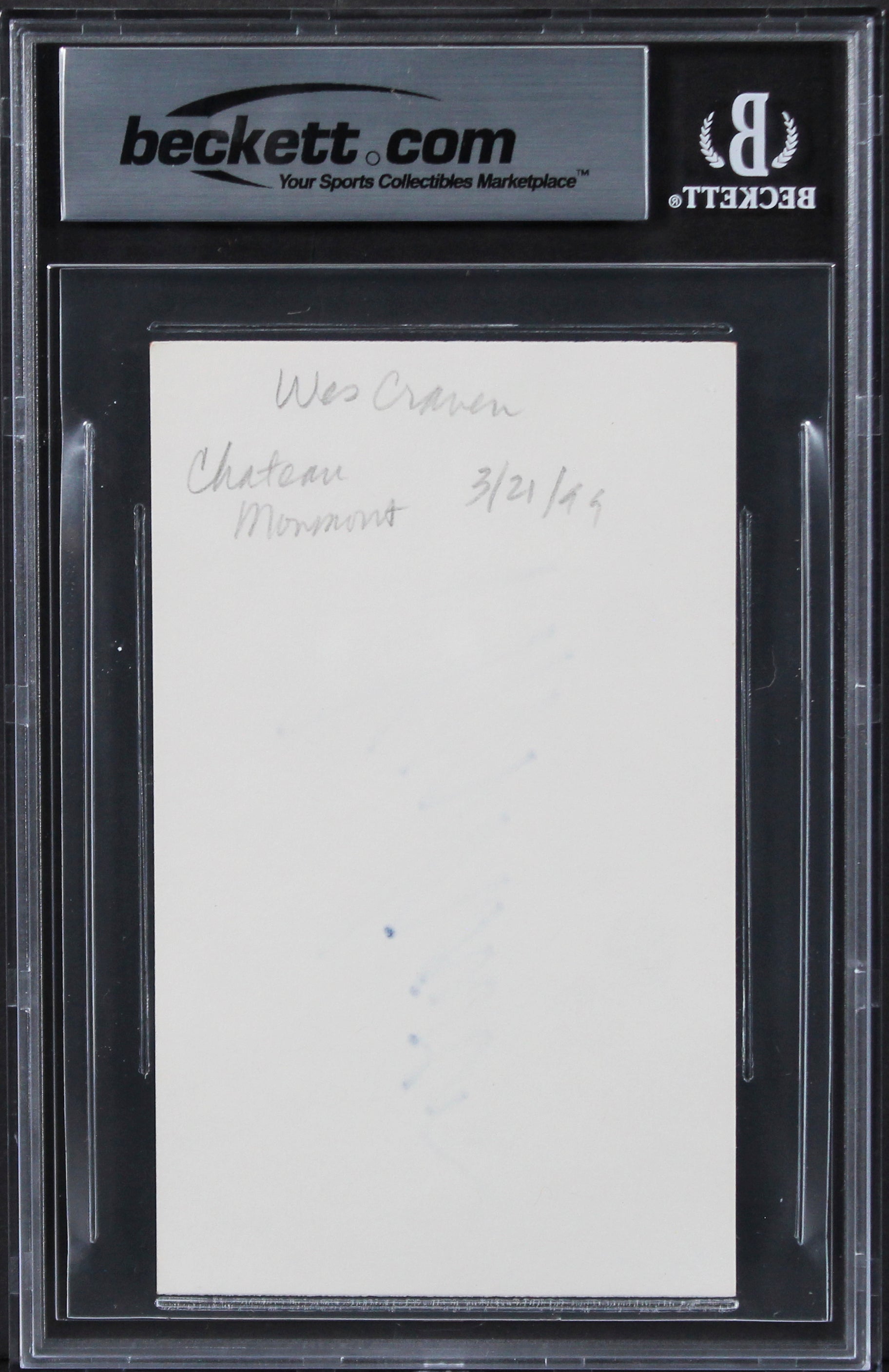 Wes Craven Scream Authentic Signed 3x5 Index Card Autographed BAS Slabbed