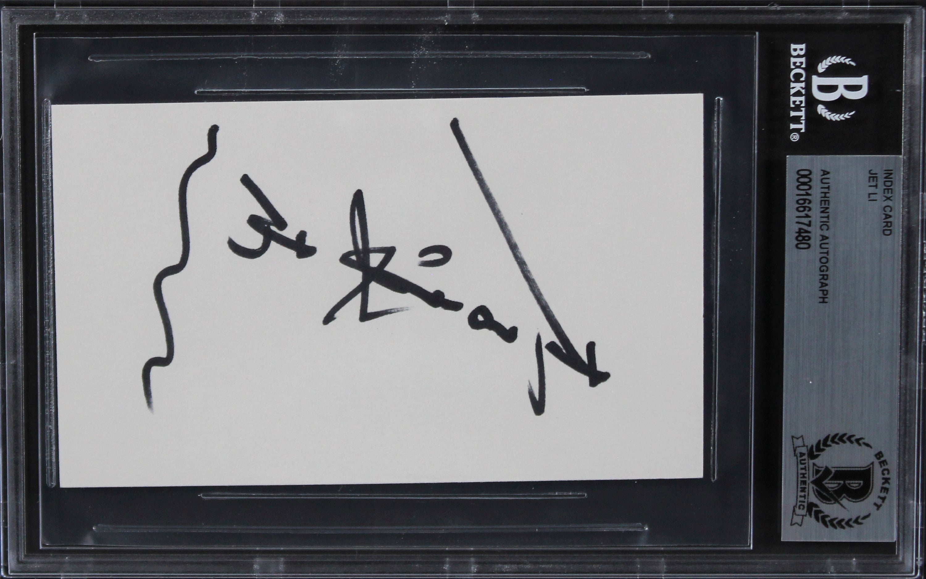 Jet Li Romeo Must Die Authentic Signed 3x5 Index Card Autographed BAS Slabbed