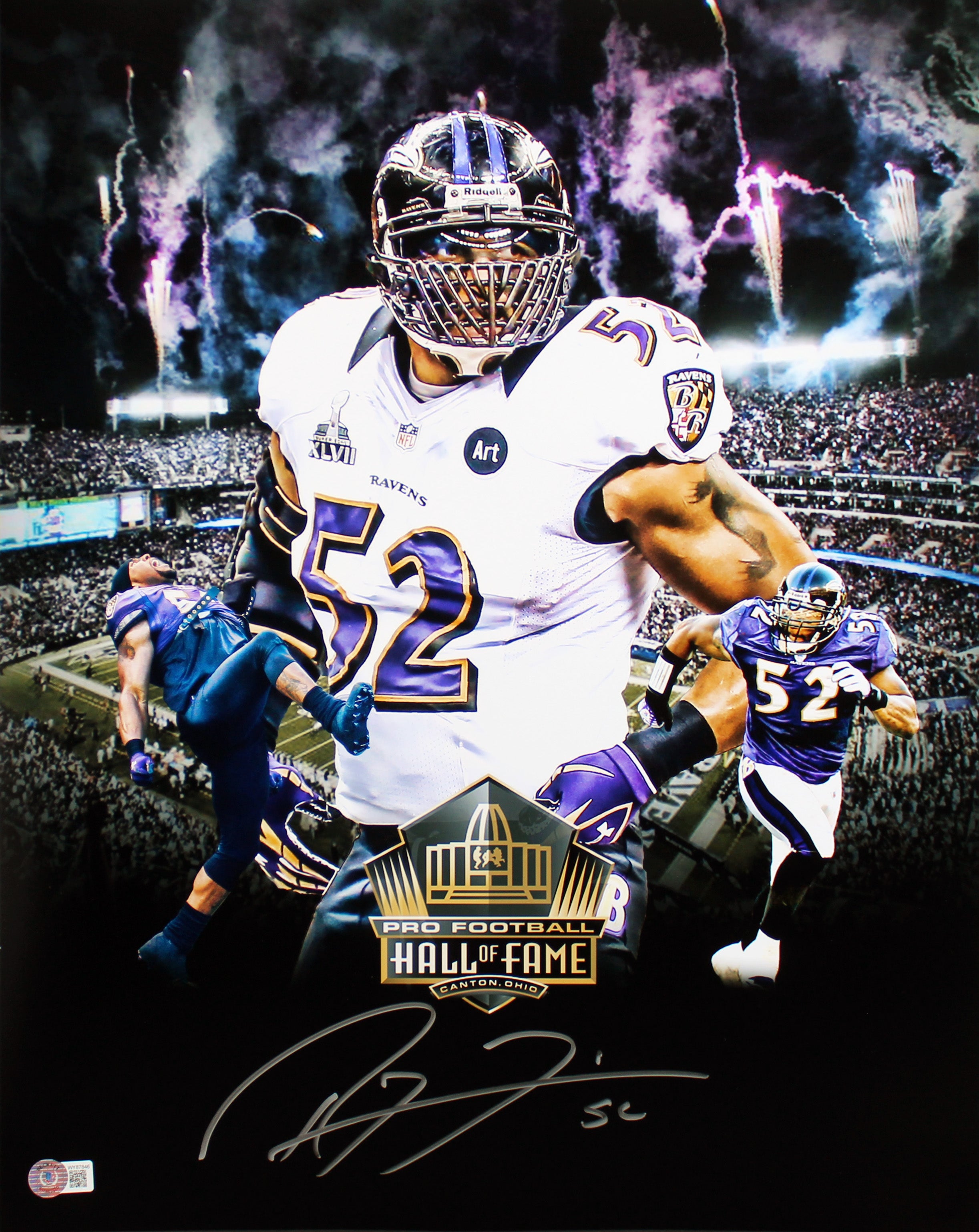 RAY LEWIS on sale Signed Autographed Ravens 16X20 Photo Beckett COA