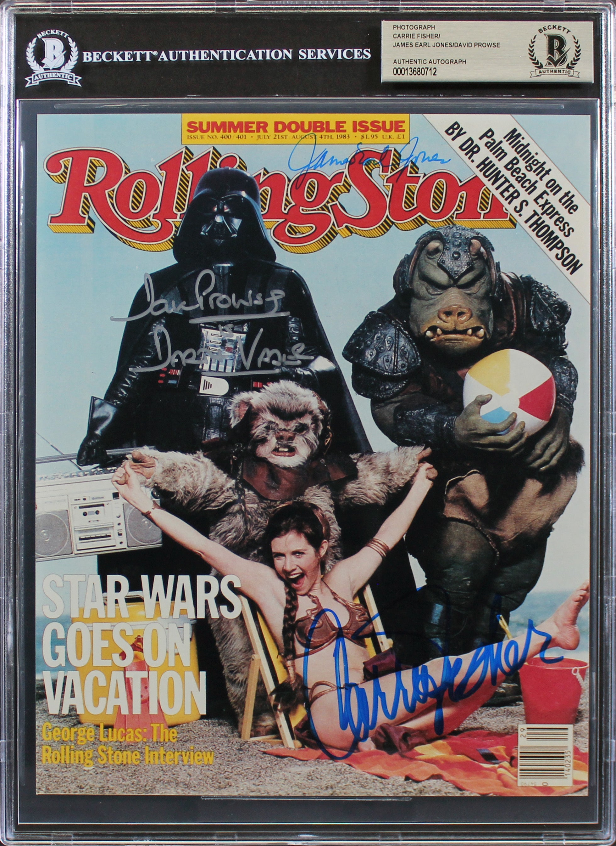 Star Wars (3) Fisher, Jones & Prowse Authentic Signed 8x10 Photo BAS Slabbed