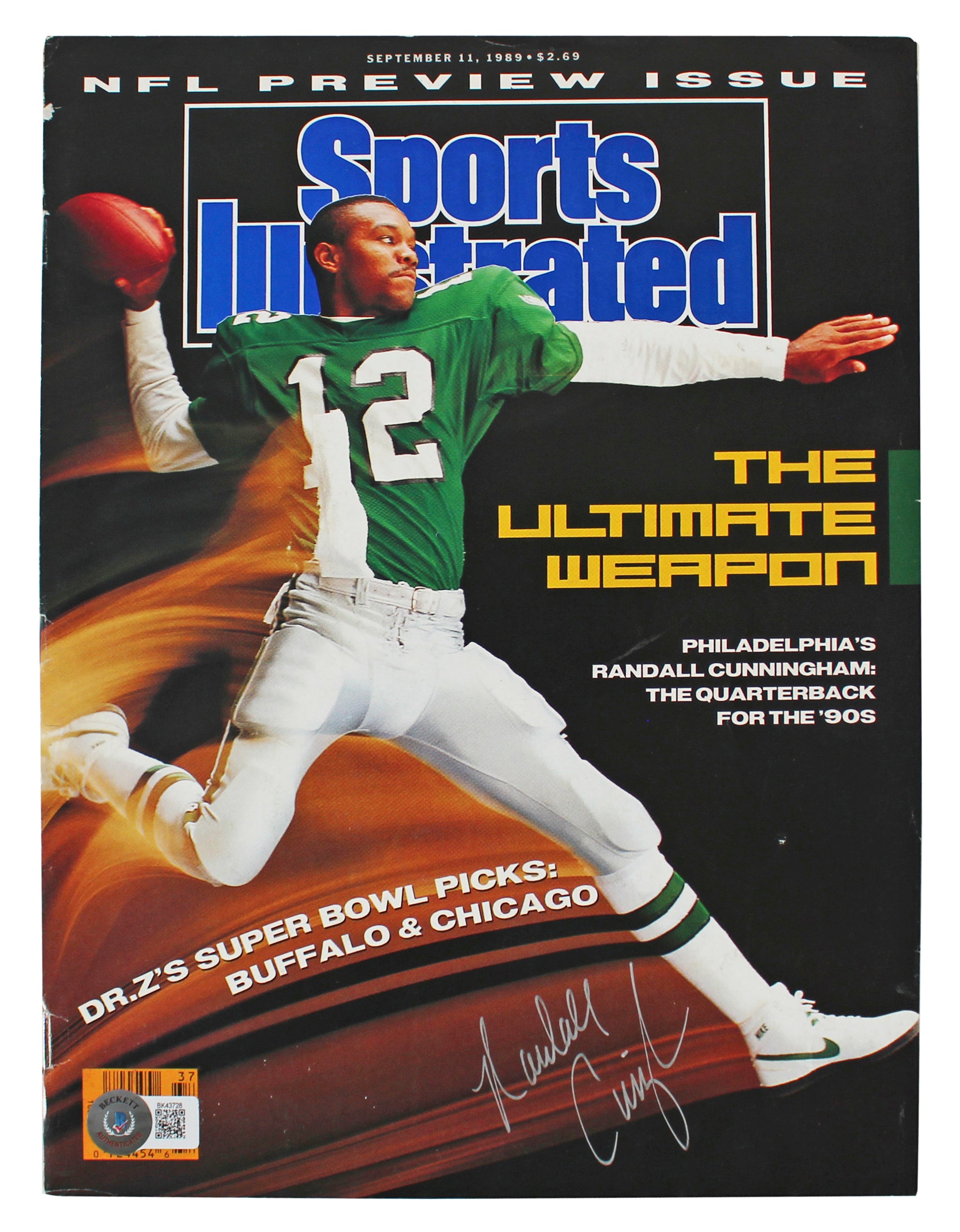 Eagles Randall Cunningham Signed 1989 Sports Illustrated Magazine BAS #BK43728