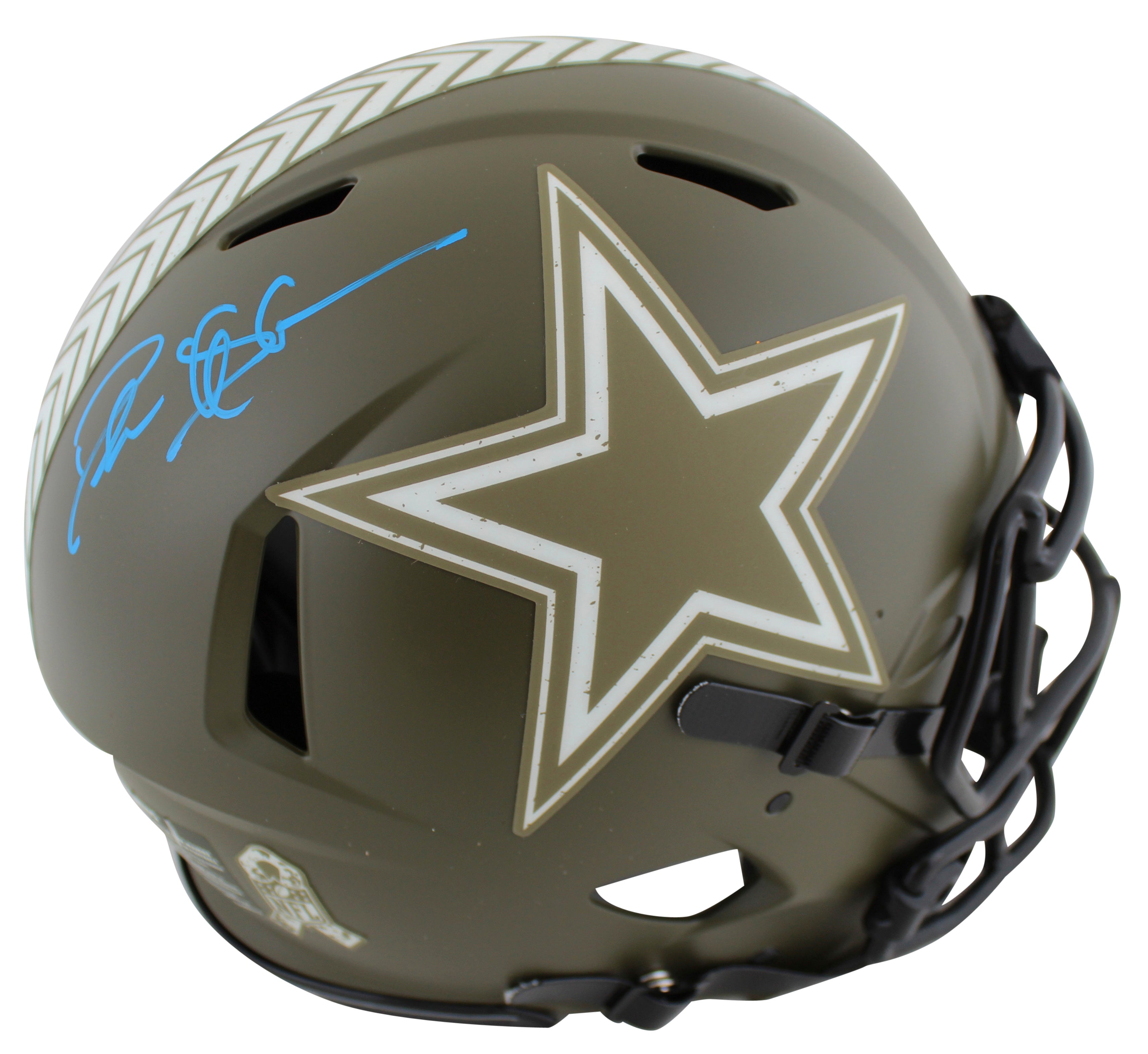 Cowboys Deion Sanders Signed Salute To Service F/S Speed Proline Helmet BAS Wit