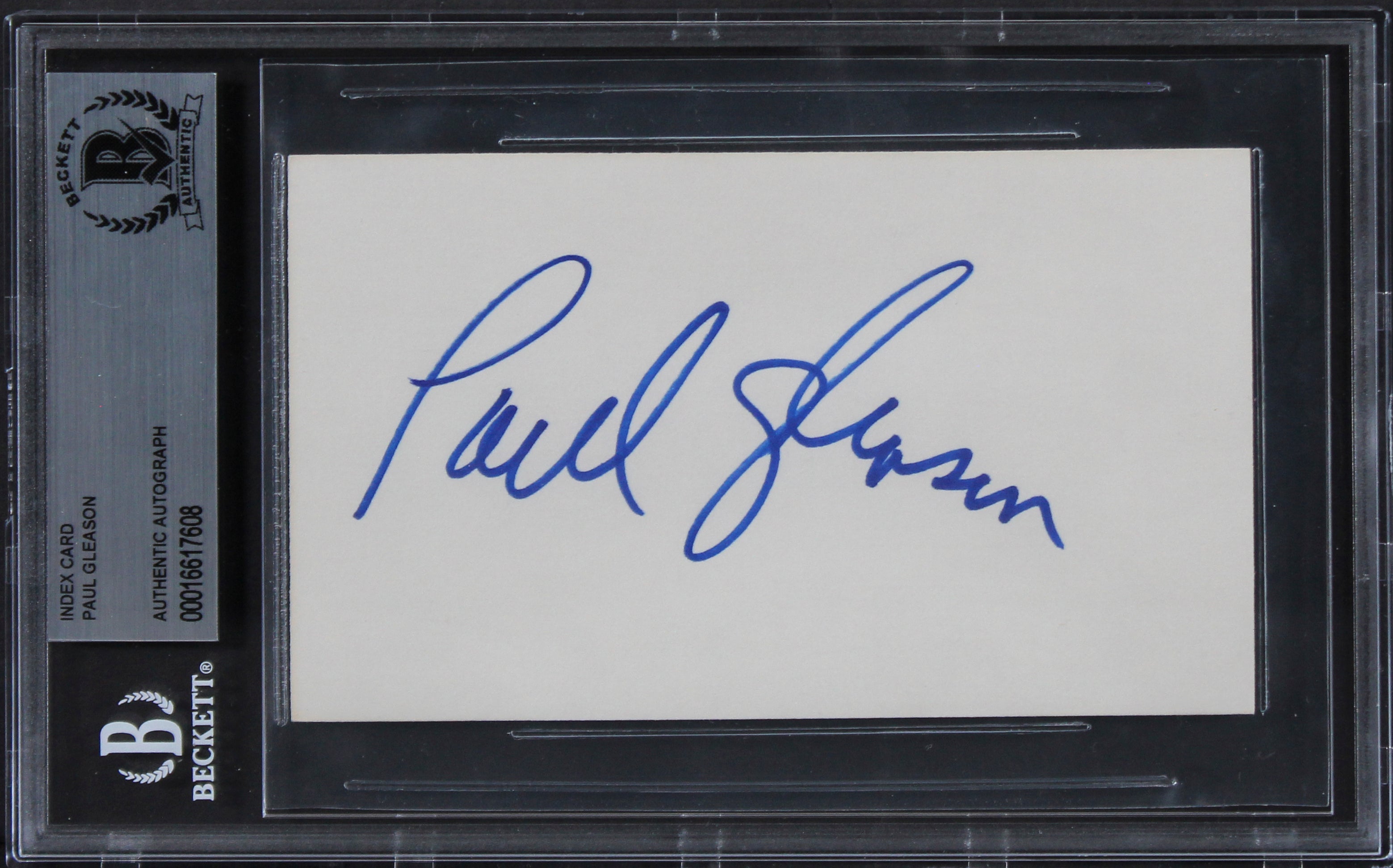 Paul Gleason The Breakfast Club Authentic Signed 3x5 Index Card BAS Slabbed