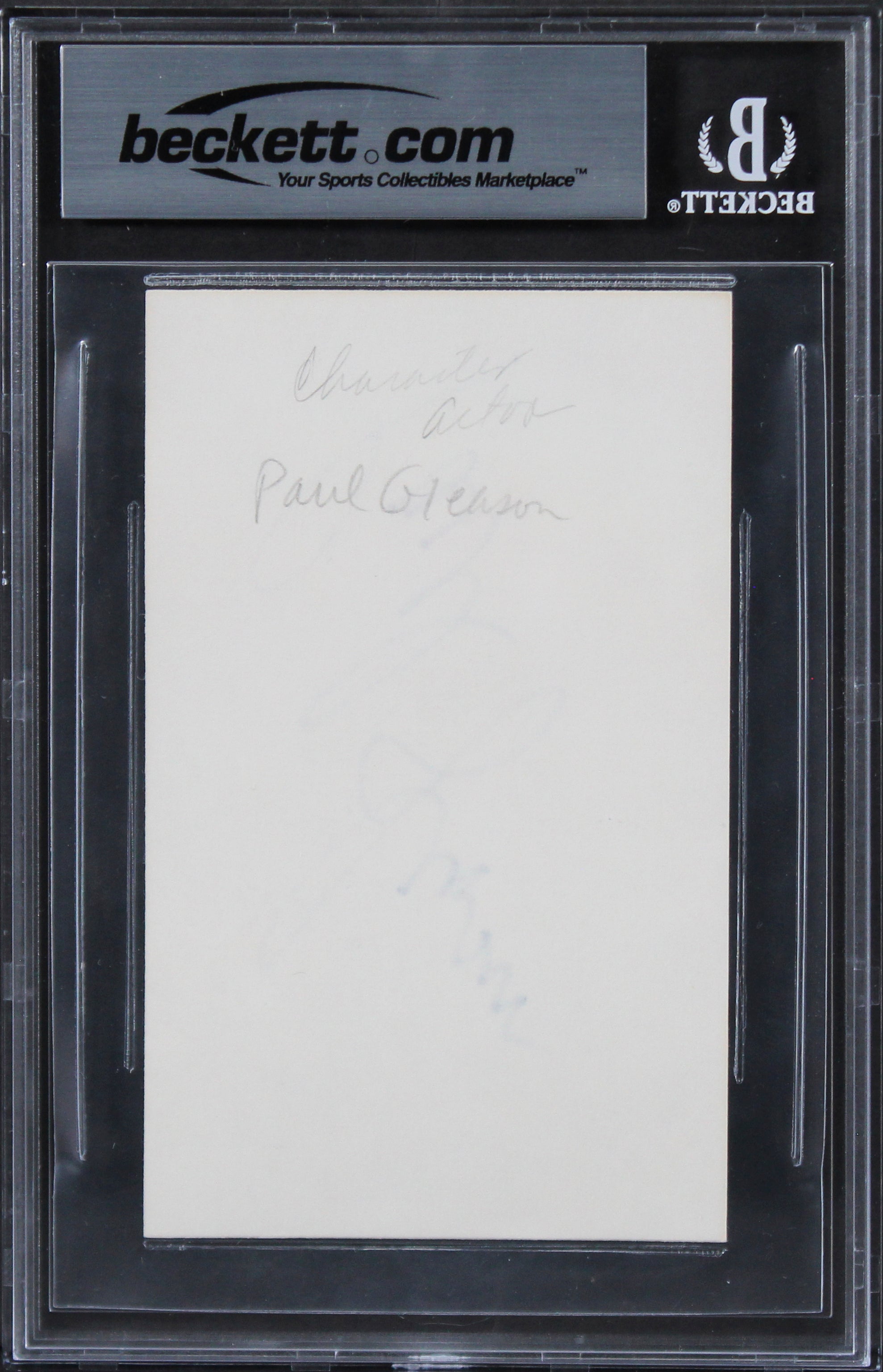 Paul Gleason The Breakfast Club Authentic Signed 3x5 Index Card BAS Slabbed