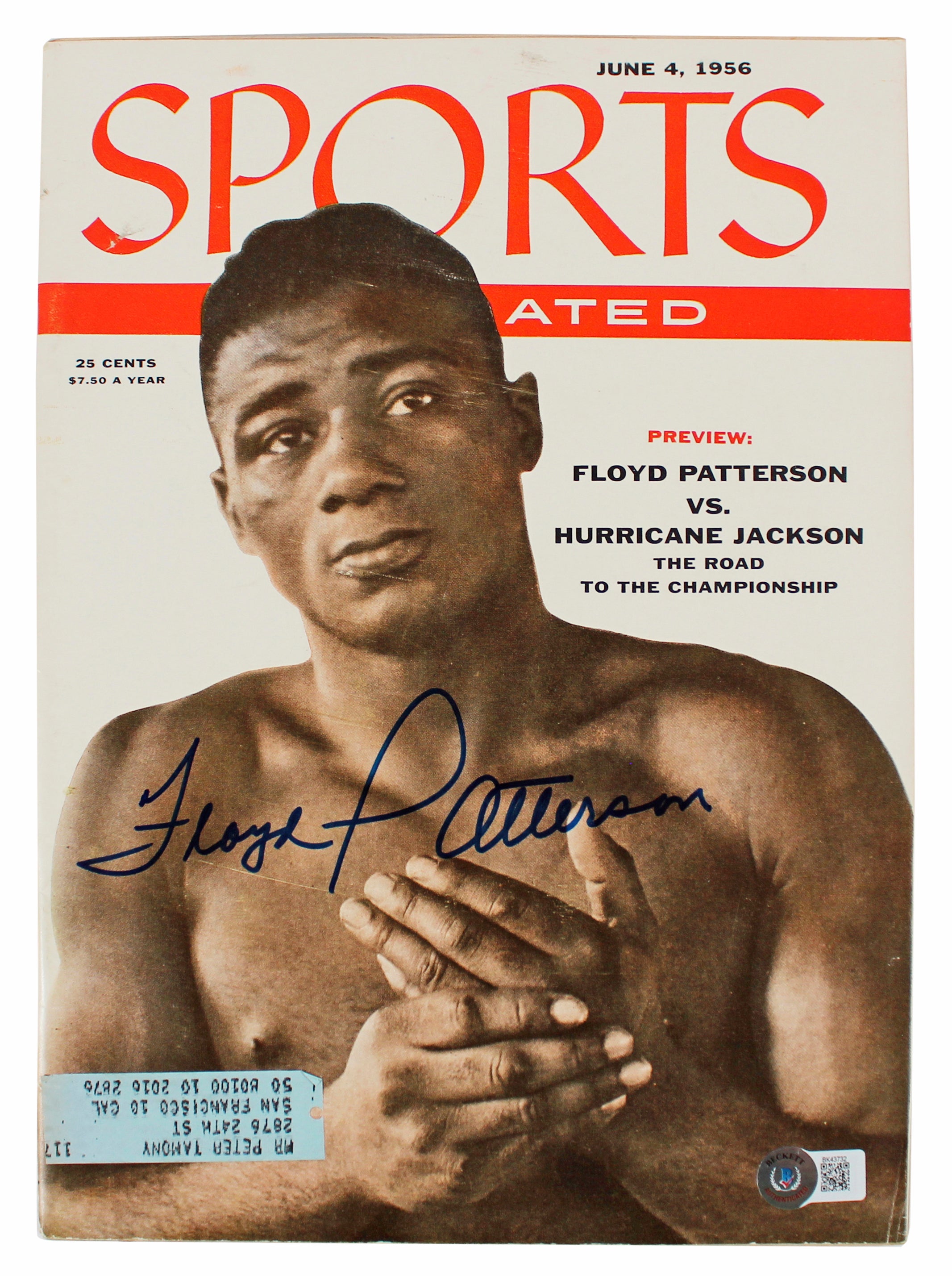 Floyd Patterson Boxing Signed June 1956 Sports Illustrated Magazine BAS #BK43732