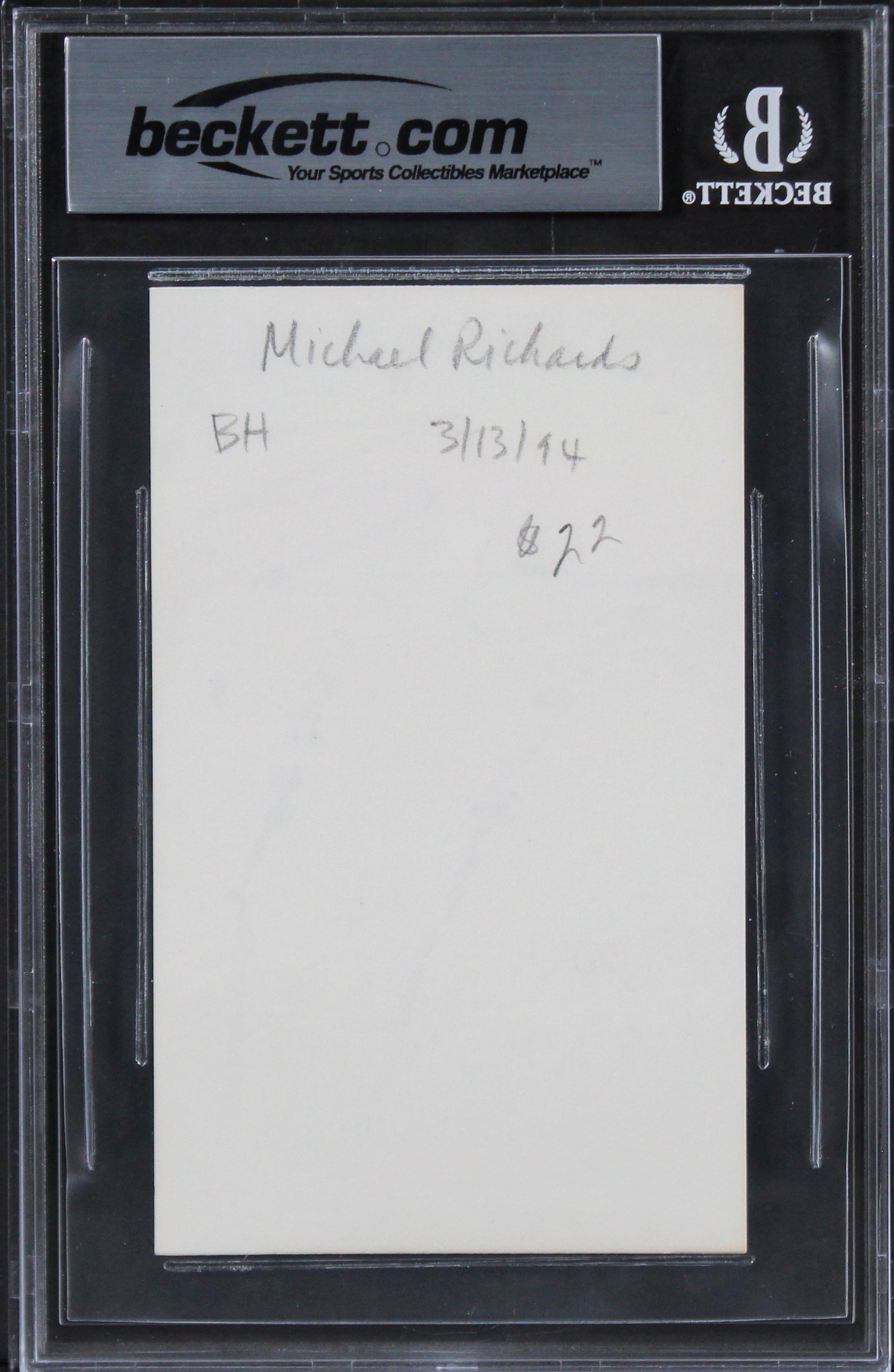 Michael Richards Seinfeld Authentic Signed 3x5 Index Card BAS Slabbed 2