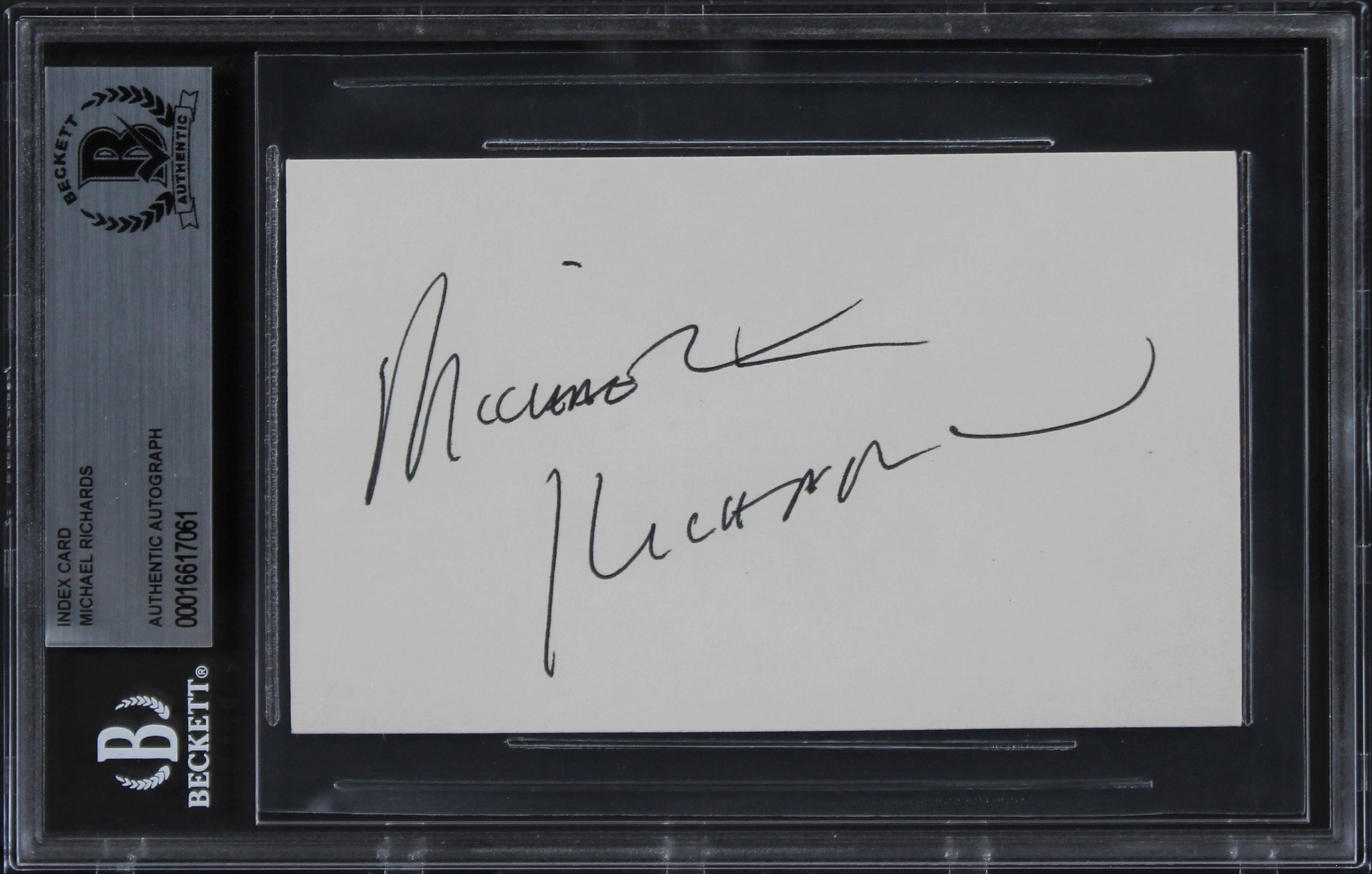 Michael Richards Seinfeld Authentic Signed 3x5 Index Card BAS Slabbed 1