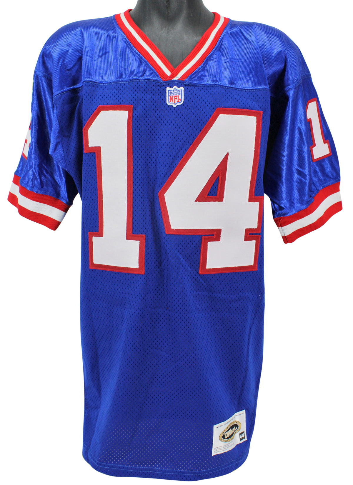 Giants Y.A. Tittle Authentic Signed Blue Wilson Authentic Jersey BAS #H92213