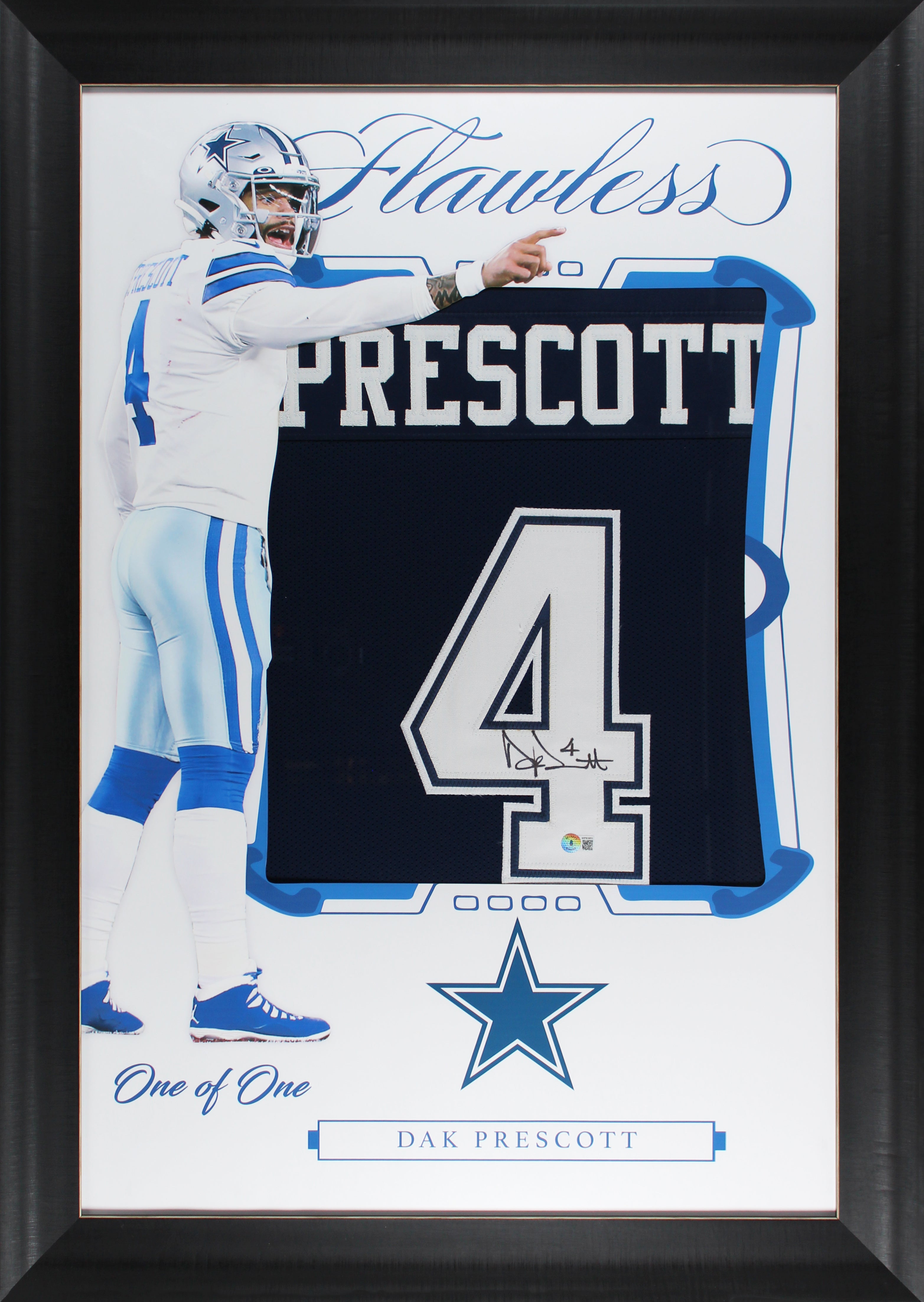 Dak Prescott Authentic Signed One of One Jersey Framed Display BAS Witnessed