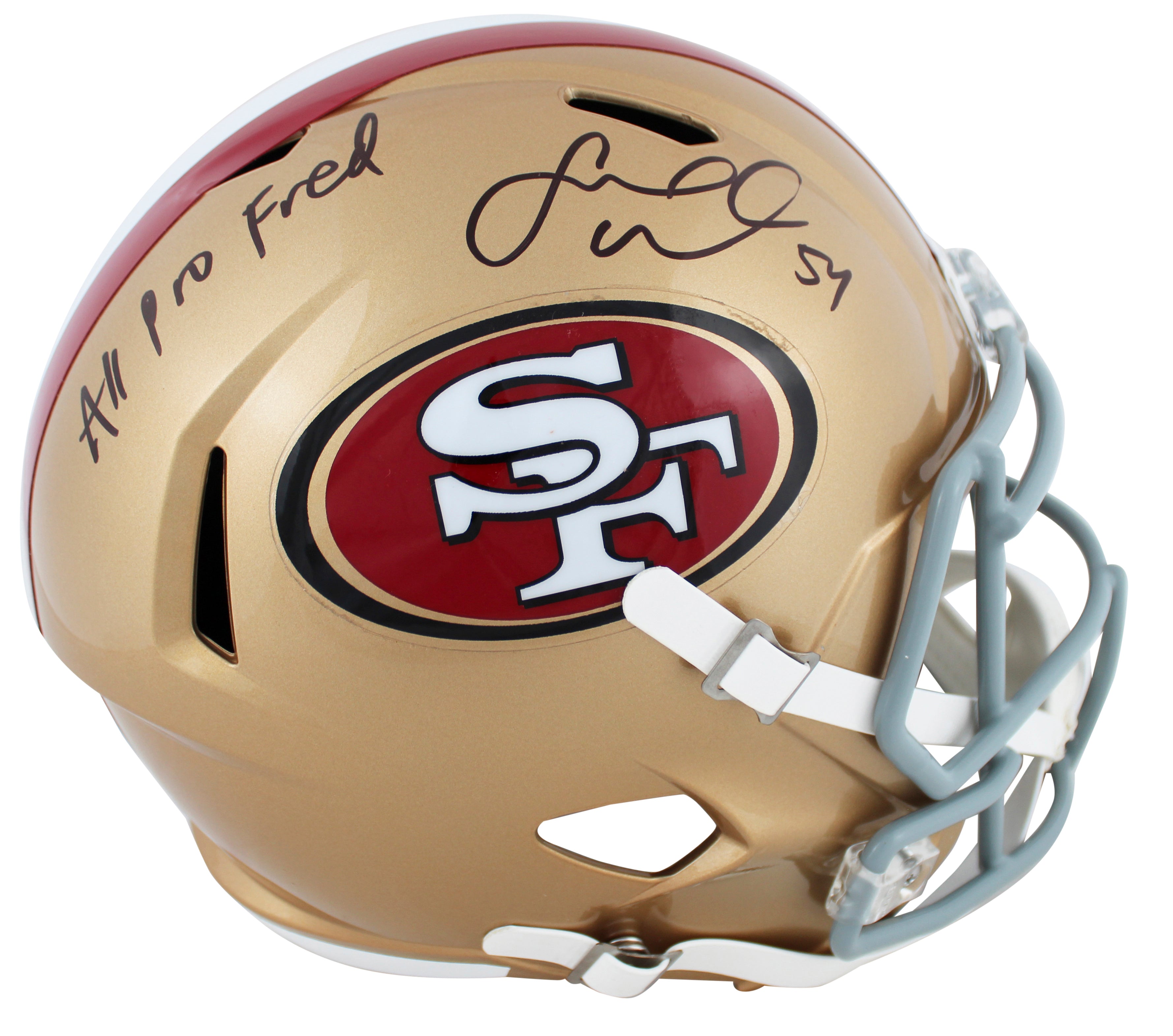 49ers Fred Warner "All-Pro Fred" Signed Full Size Speed Rep Helmet BAS Witnessed