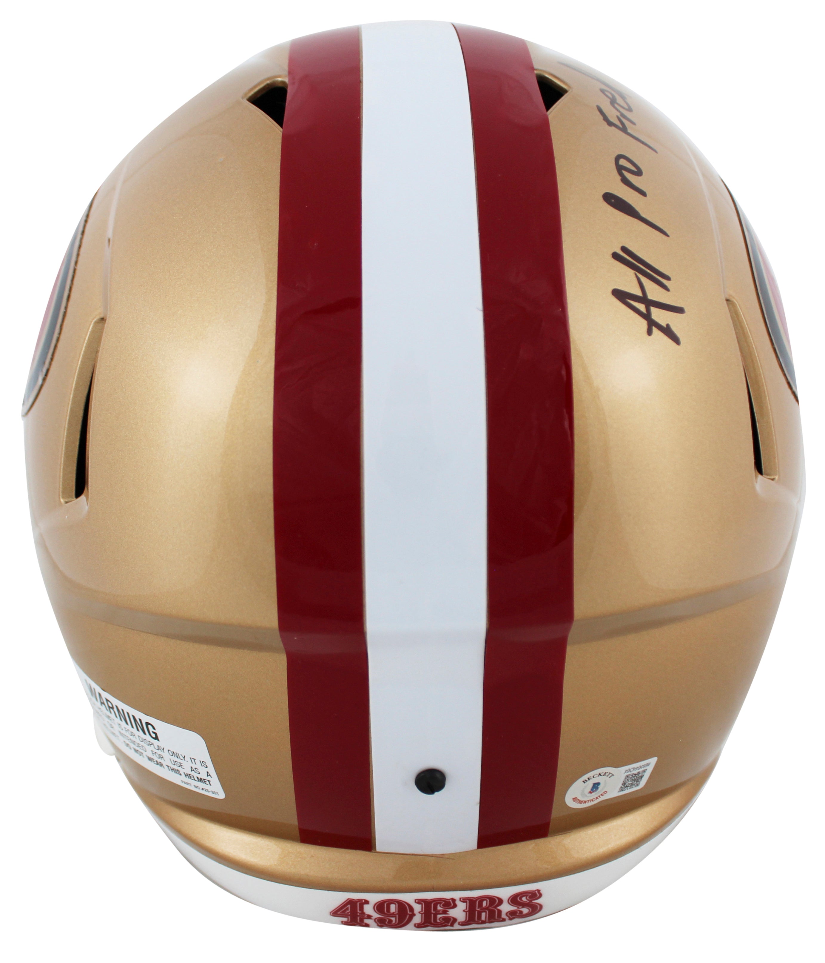 49ers Fred Warner "All-Pro Fred" Signed Full Size Speed Rep Helmet BAS Witnessed