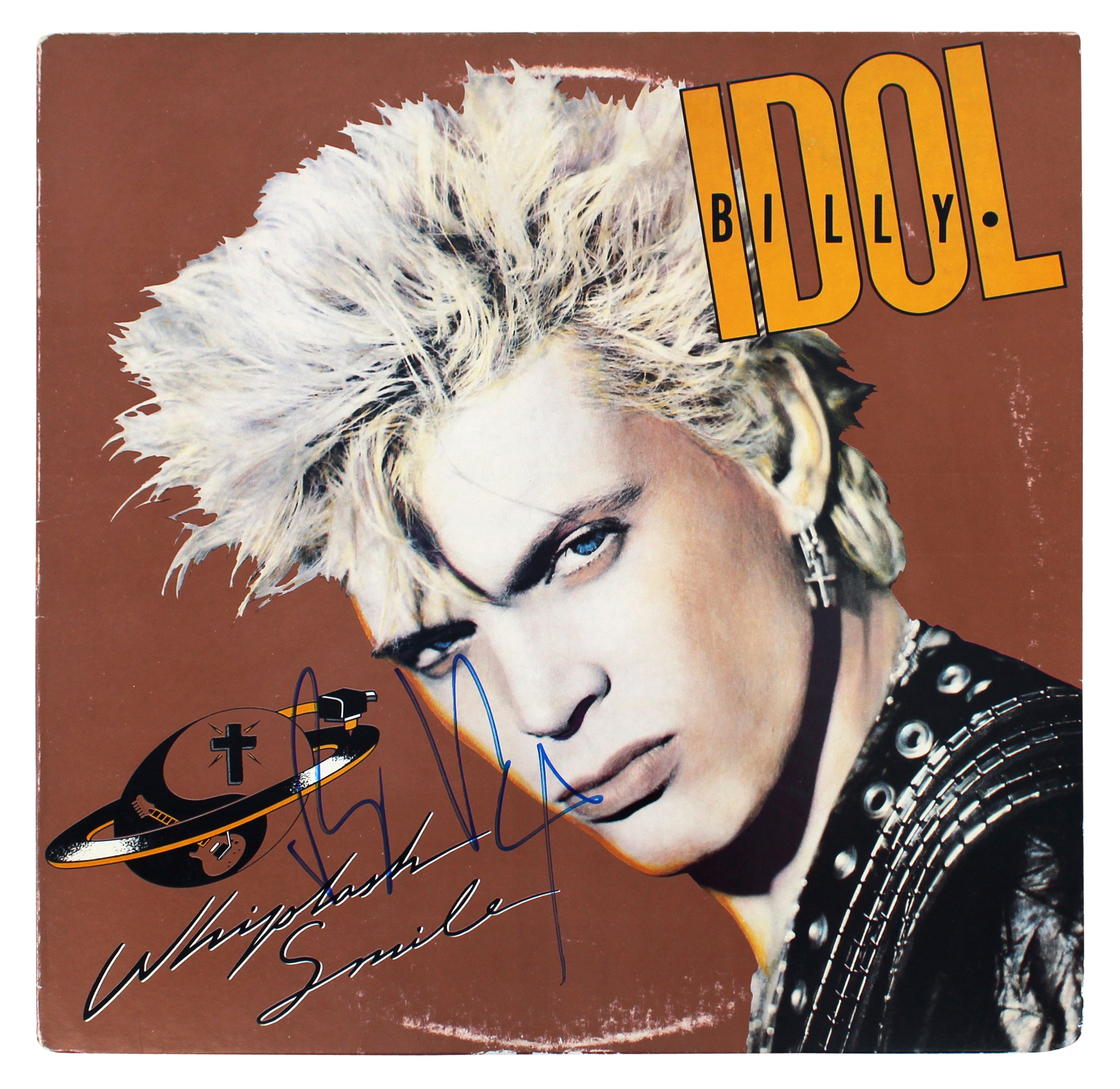 Billy Idol Authentic Signed Whiplash Smile Album Cover Autographed BAS #BG83026