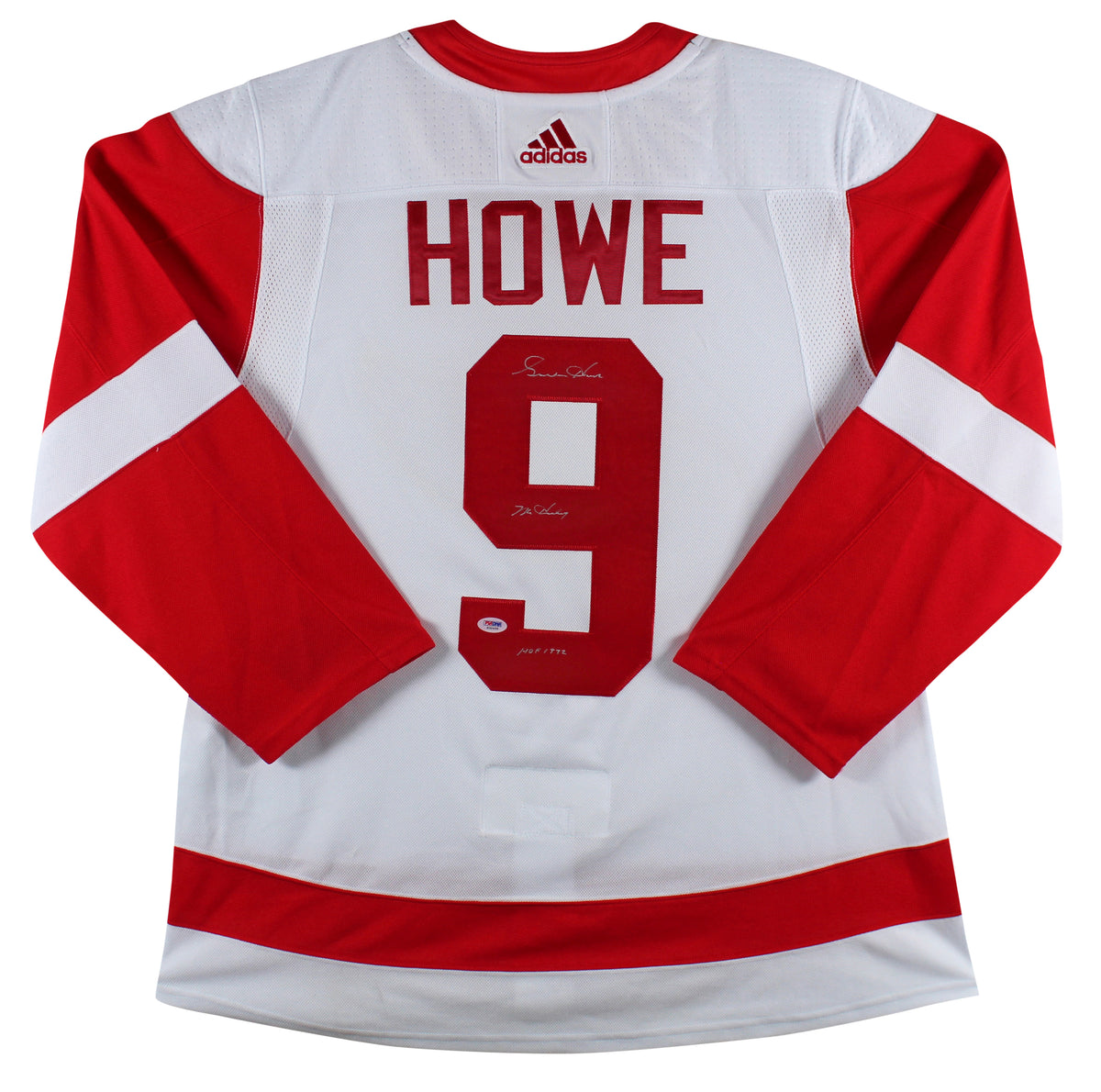 Red Wings Gordie Howe "Mr. Hockey, HOF" Signed White Adidas Jersey PSA #S32458