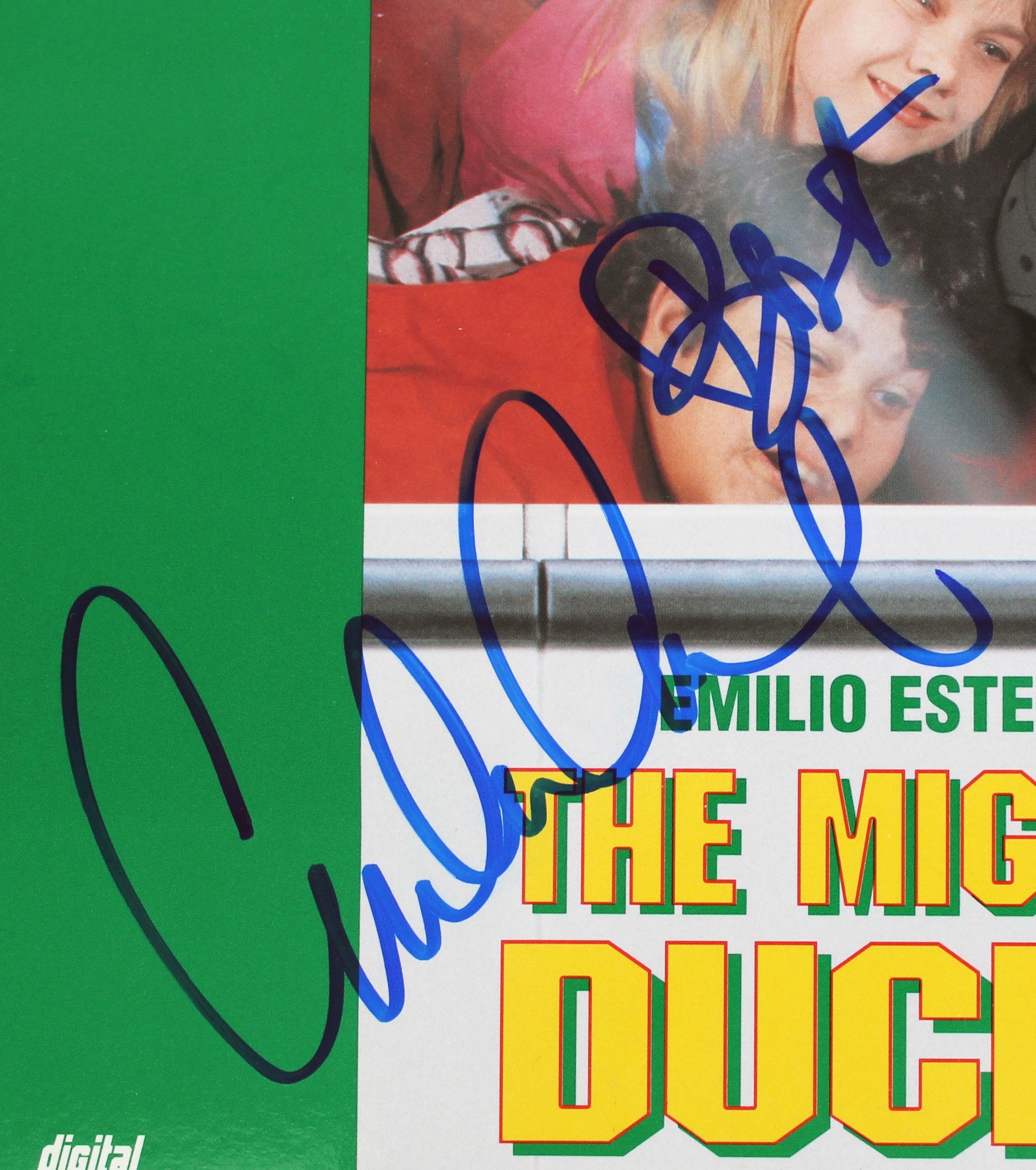 Emilio Estevez Signed Mighty Ducks Laser Disk Cover Without Disc BAS #BG83156