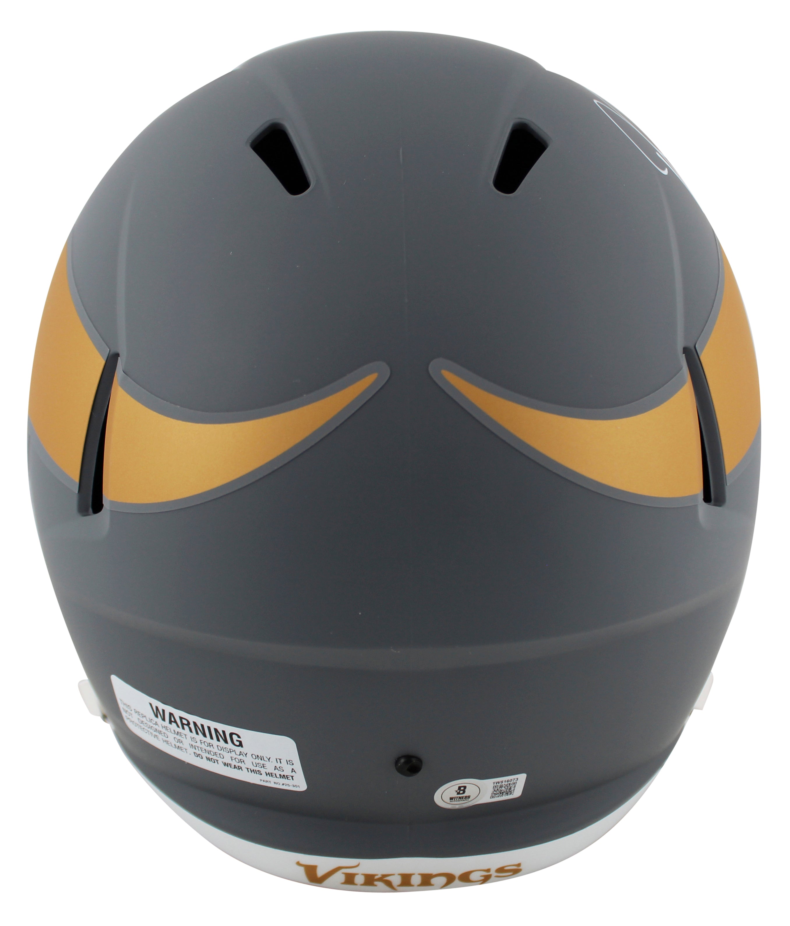 Vikings Justin Jefferson Signed Slate Full Size Speed Rep Helmet BAS Witnessed