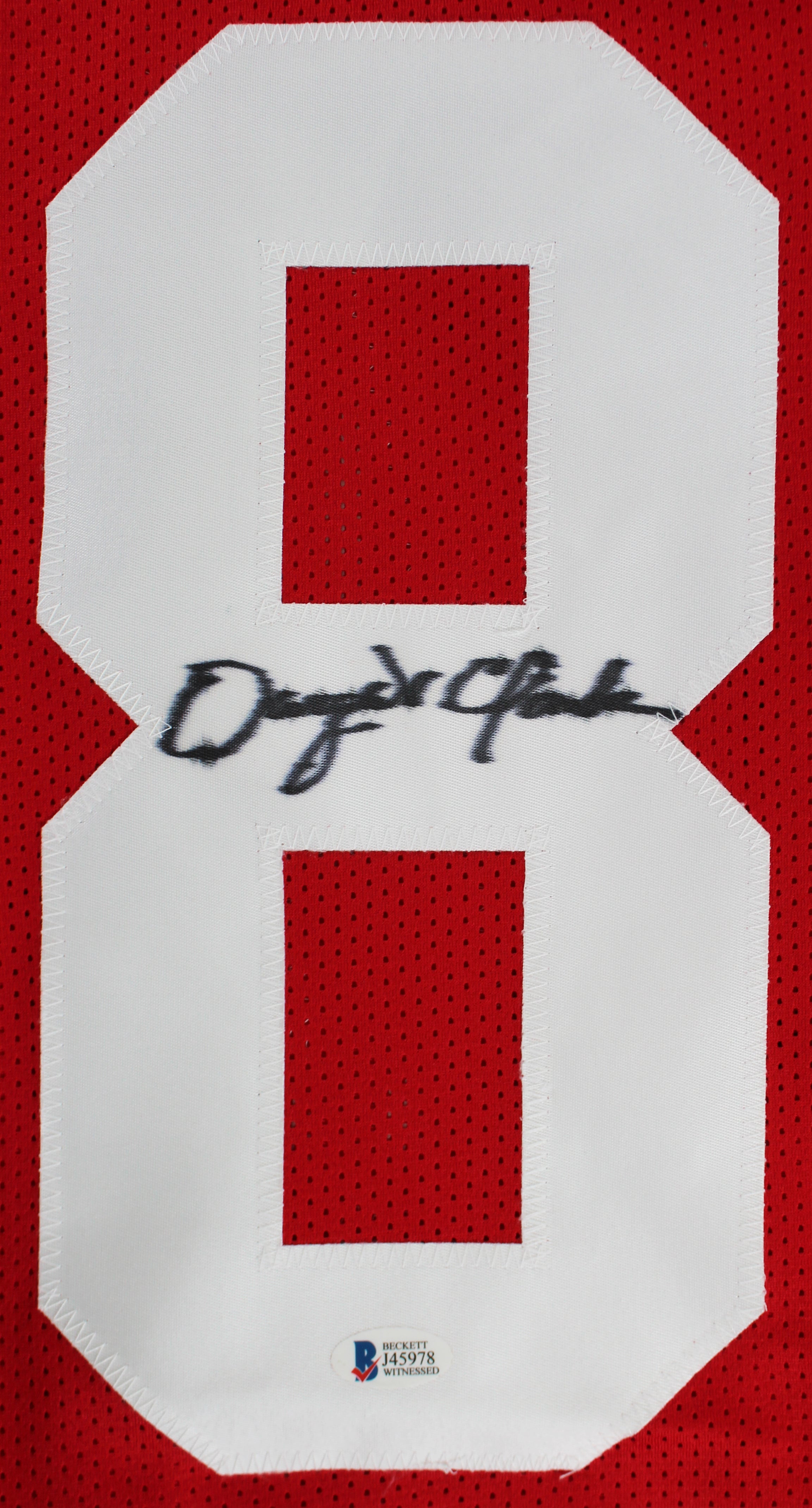 Dwight Clark Authentic Signed Red Pro Style Jersey Autographed BAS Witnessed