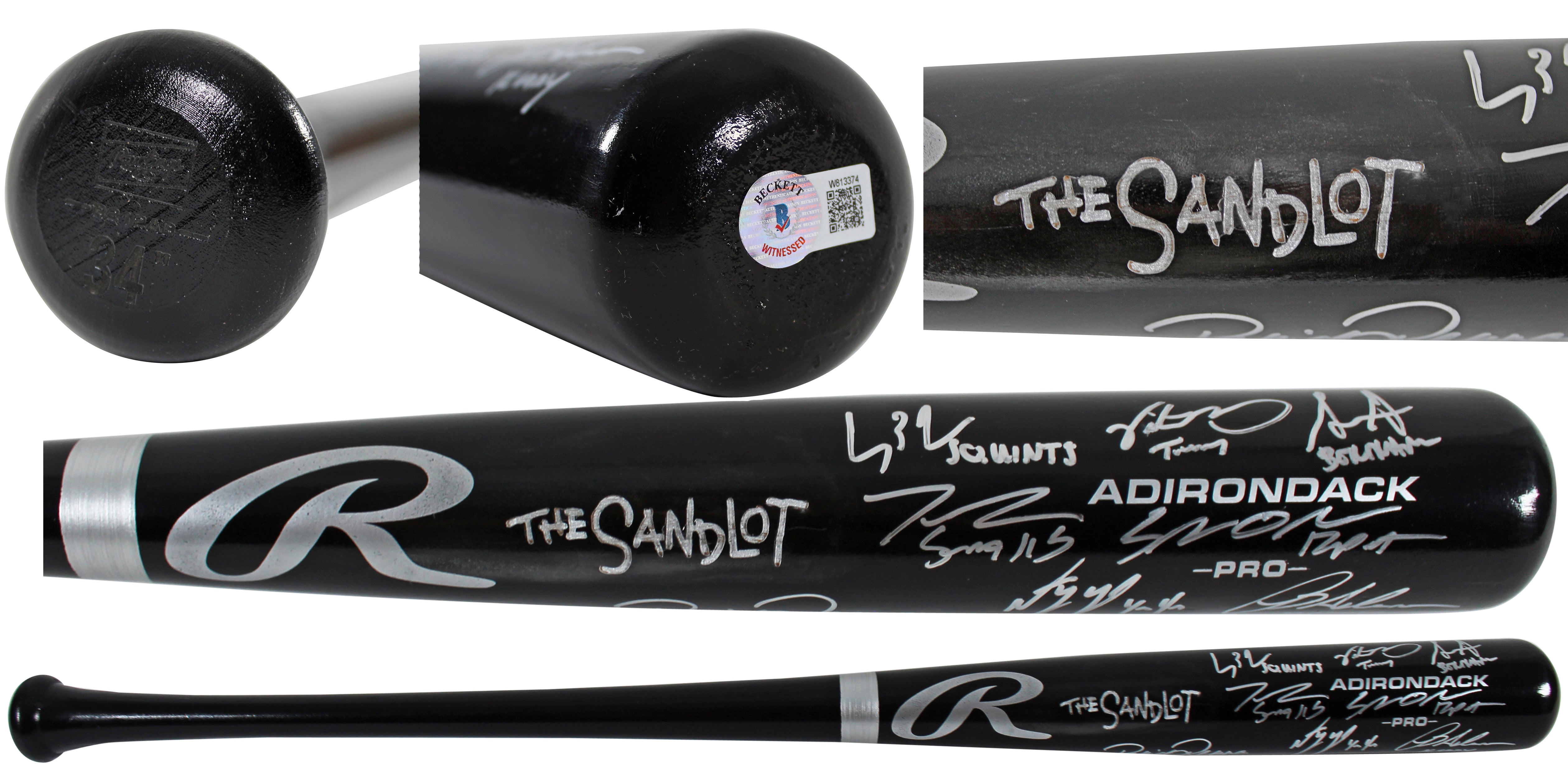 ** HOLIDAY DOORBUSTER ** The Sandlot (8) Guiry, Leopardi, Renna +5 Signed Bat w/ Character Names BAS