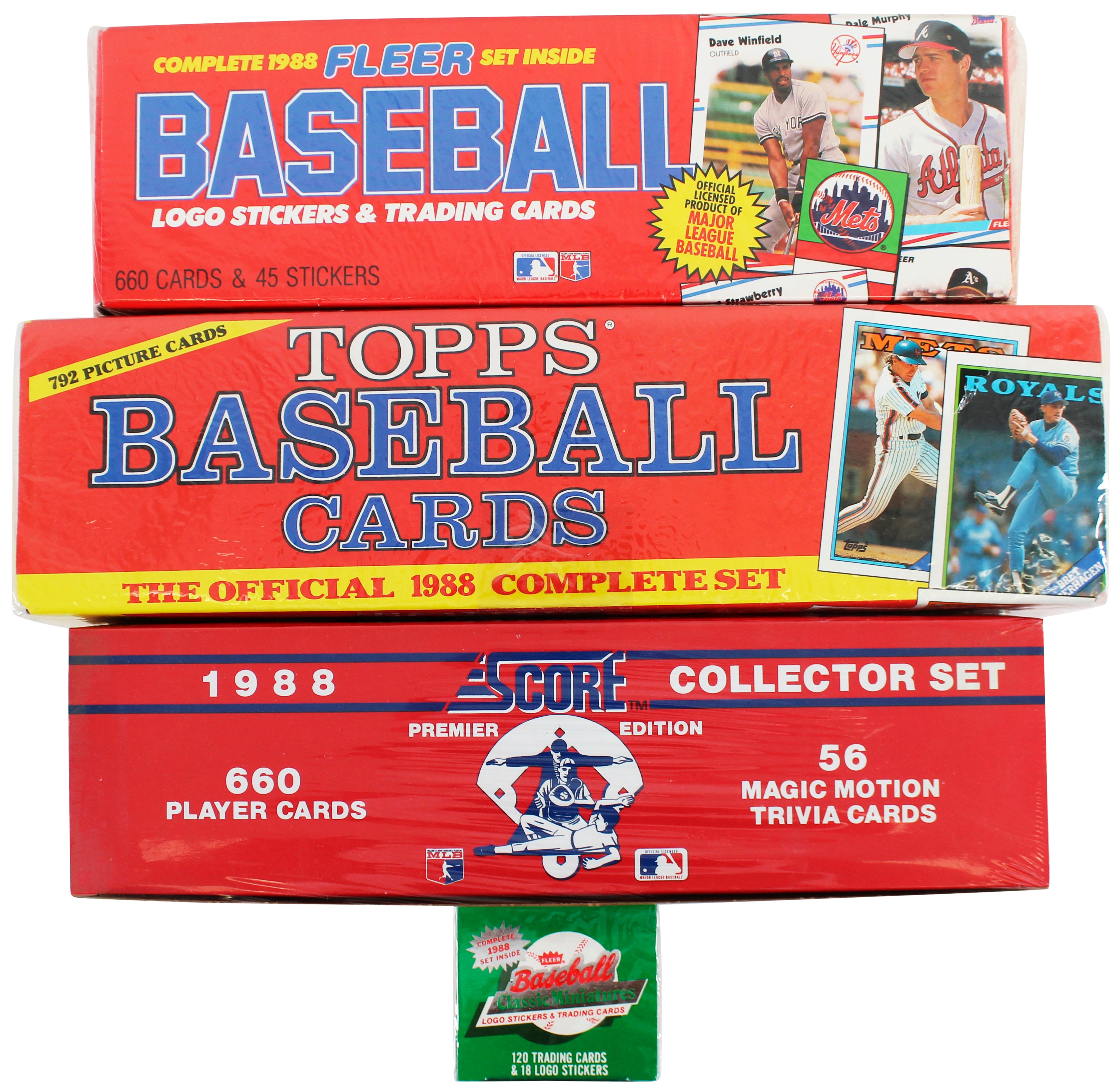 1988 Score, Topps, & Fleer w/ Minis MLB Factory Sealed Complete Trading Card Set