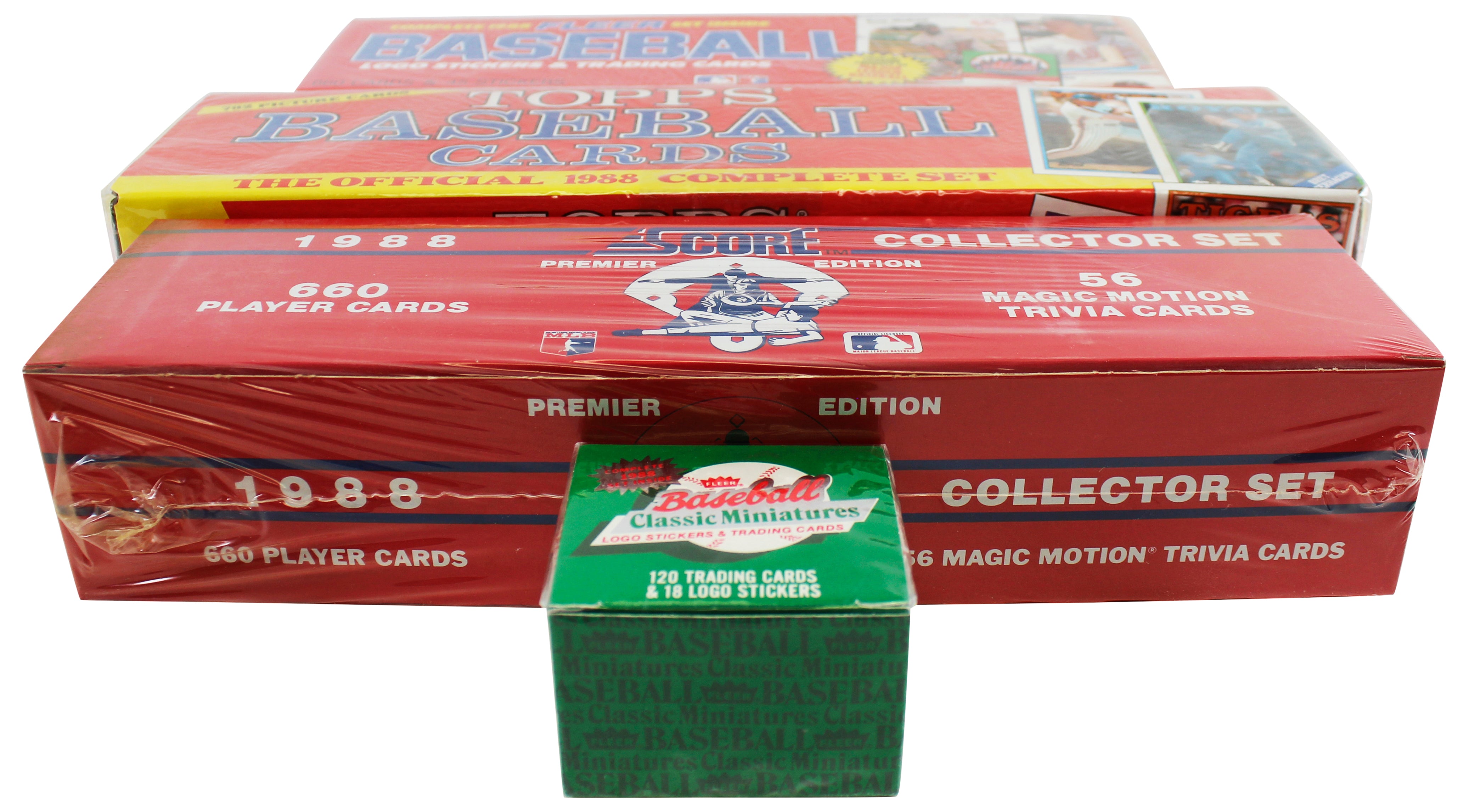 1988 Score, Topps, & Fleer w/ Minis MLB Factory Sealed Complete Trading Card Set
