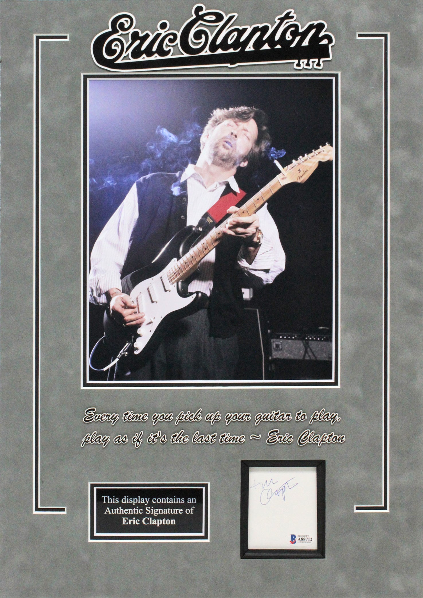 Eric Clapton Authentic Signed 2.25x2.75 Matted Cut Signature BAS #A88712