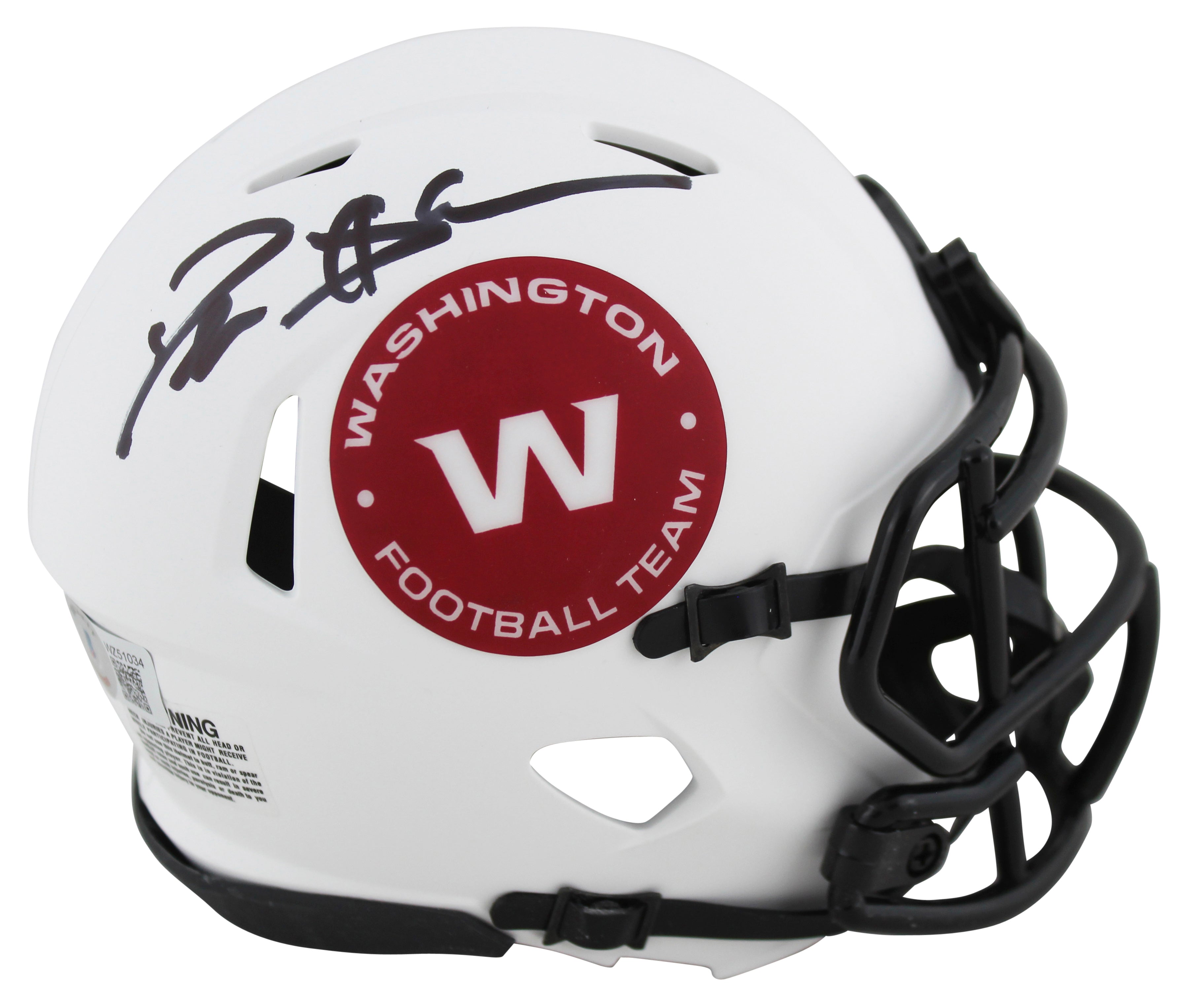 WFT Deion Sanders Authentic Signed Lunar Speed Mini Helmet BAS Witnessed