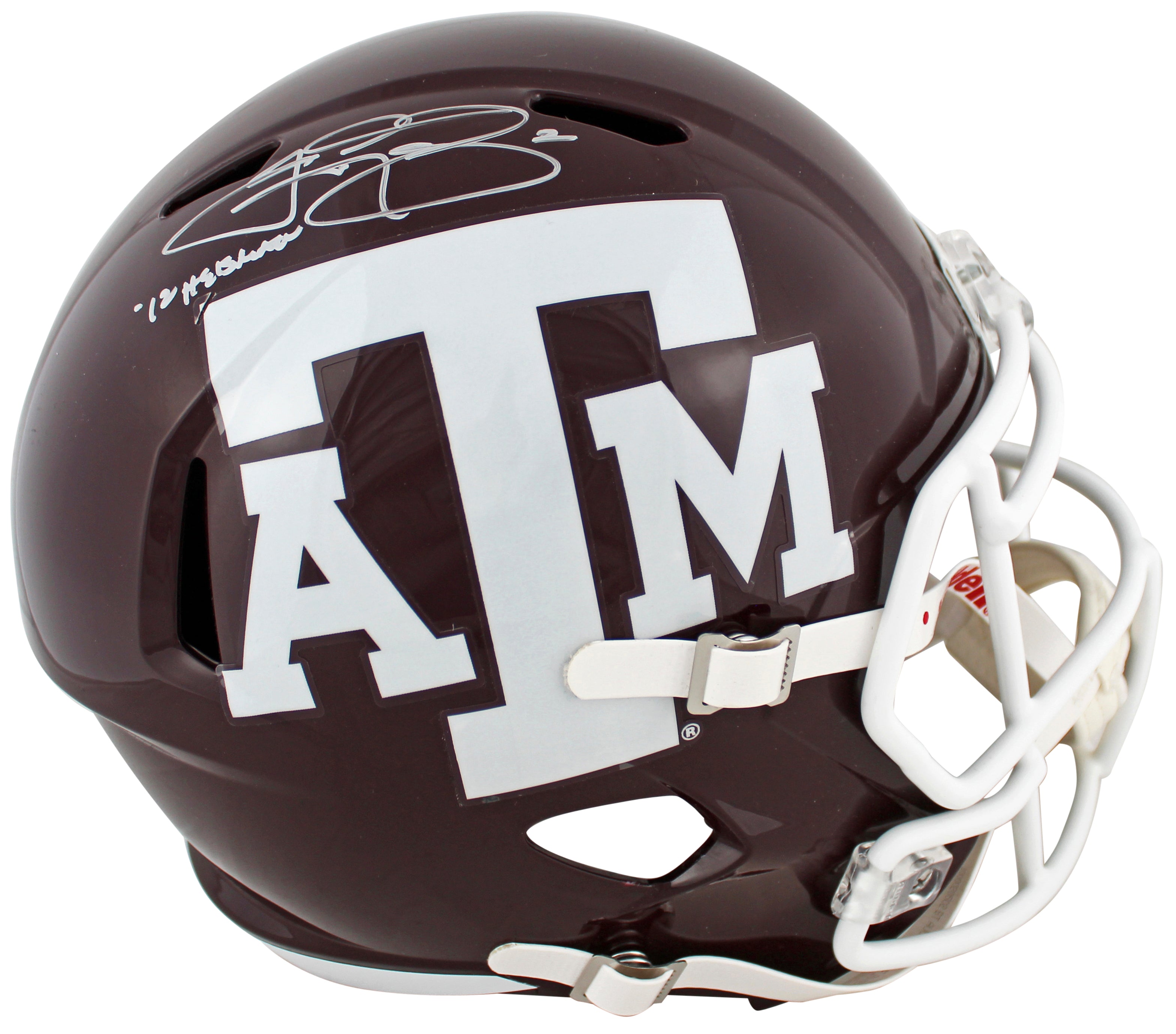 Texas A&M Johnny Manziel "12 Heisman" Signed Full Size Speed Rep Helmet BAS Wit
