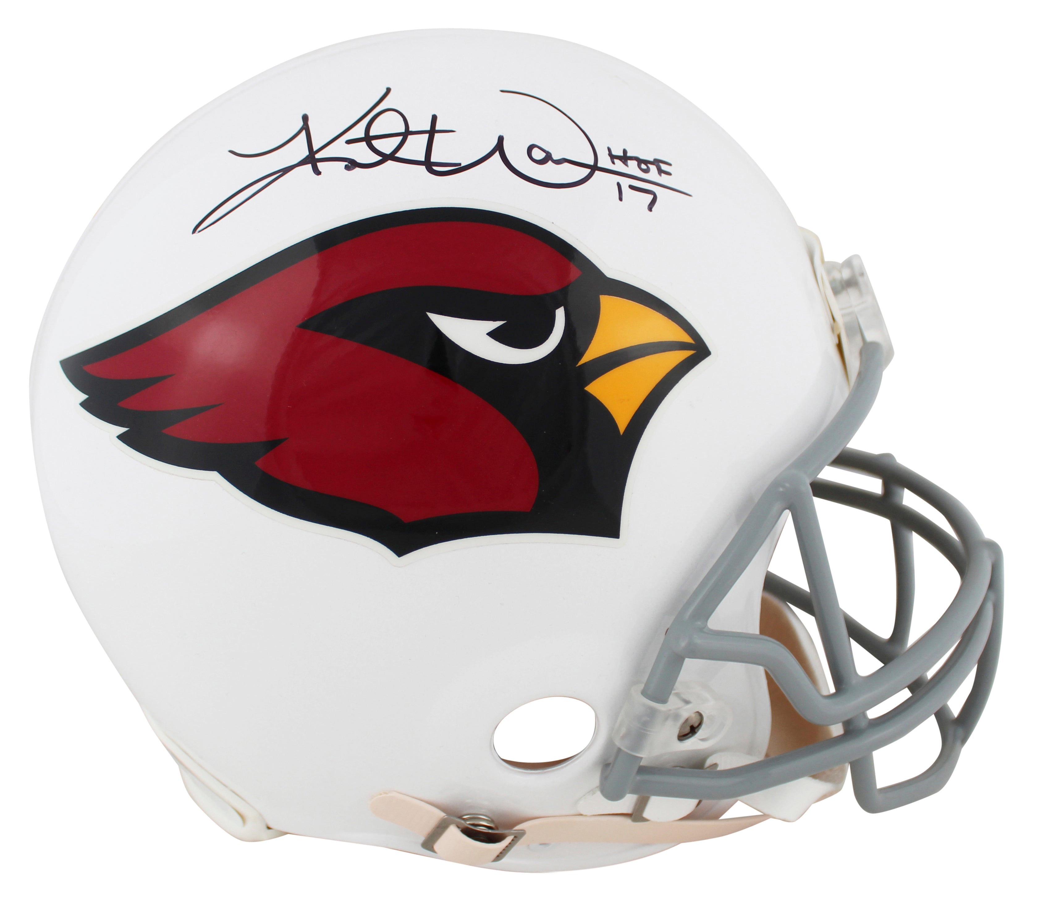 Cardinals Kurt Warner "HOF 17" Signed Full Size Proline Helmet BAS Wit #WC15708