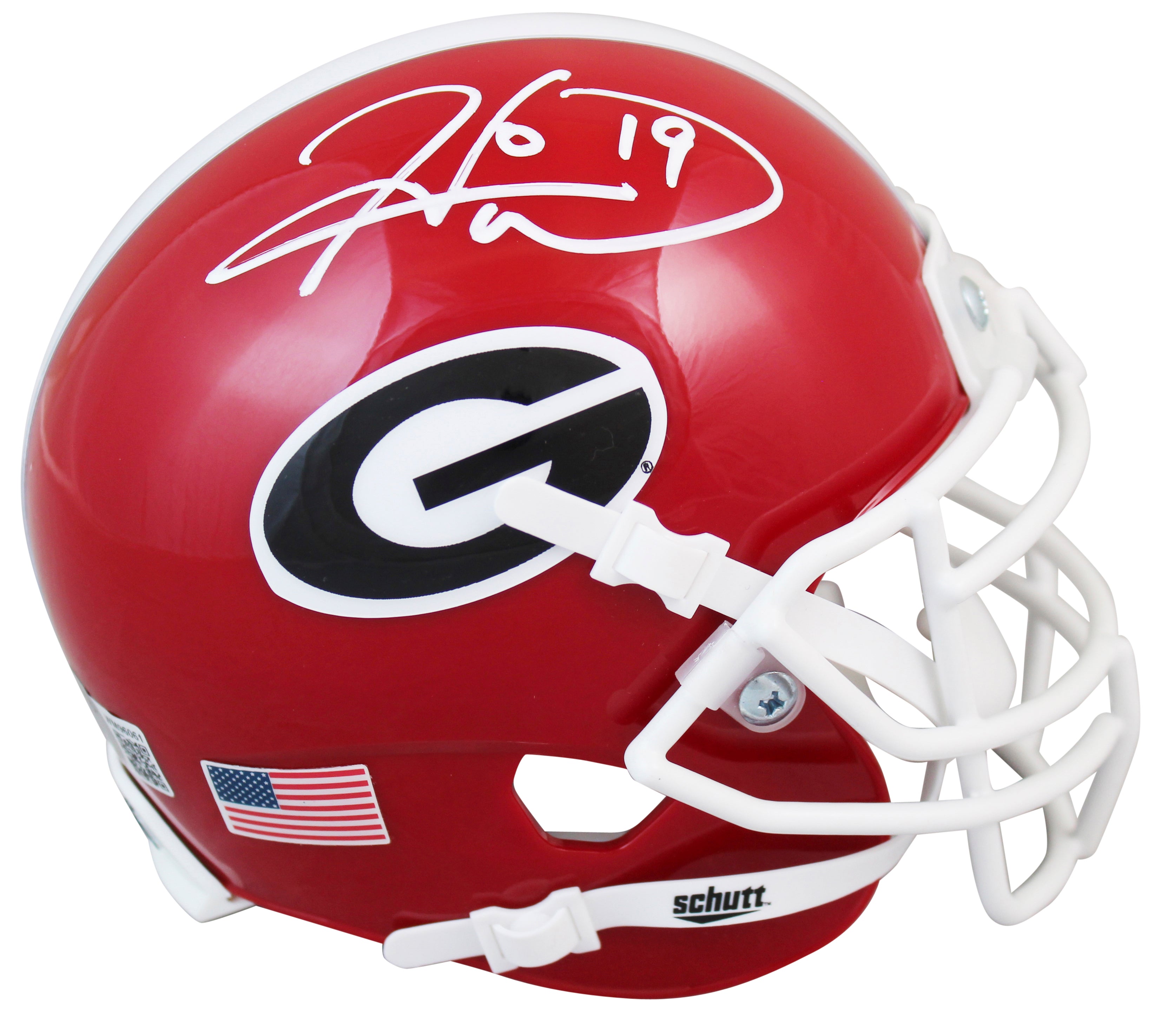 Georgia Hines Ward Authentic Signed Schutt Rep Mini Helmet BAS Witnessed