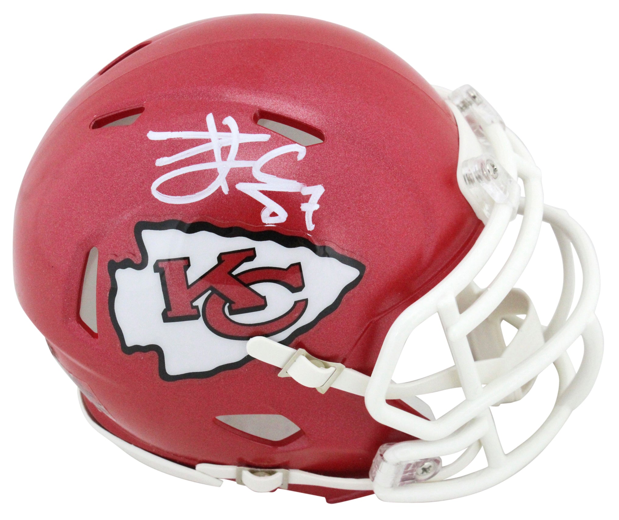 Chiefs Travis Kelce Authentic Signed Speed Mini Helmet BAS Witnessed