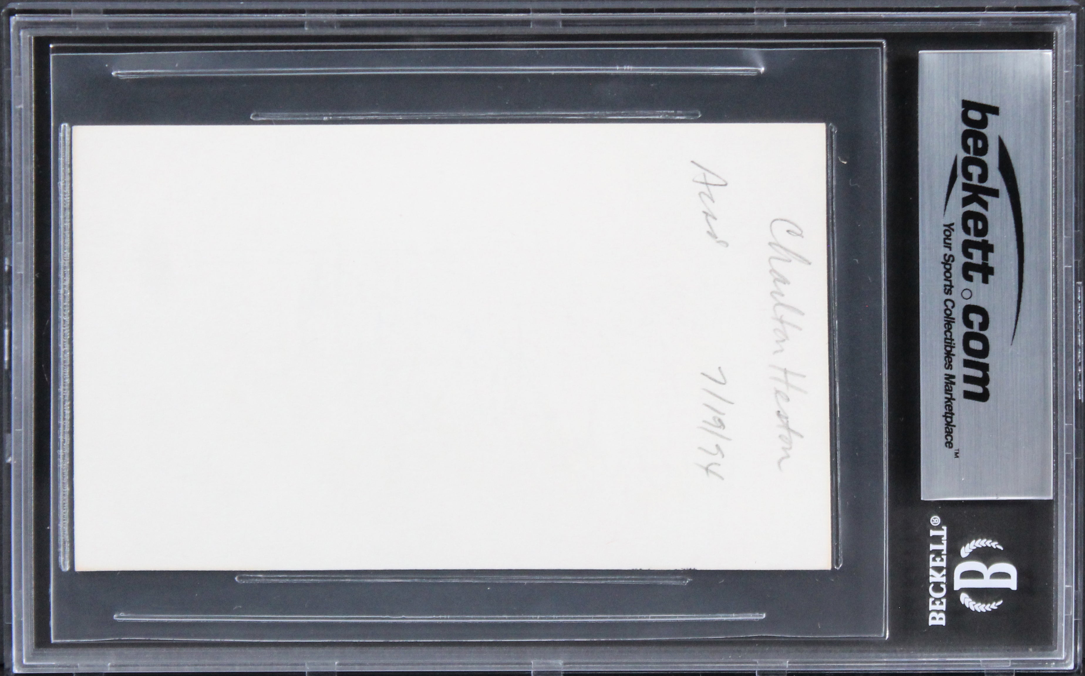 Charlton Heston Ben-Hur Authentic Signed 3x5 Index Card BAS Slabbed 2